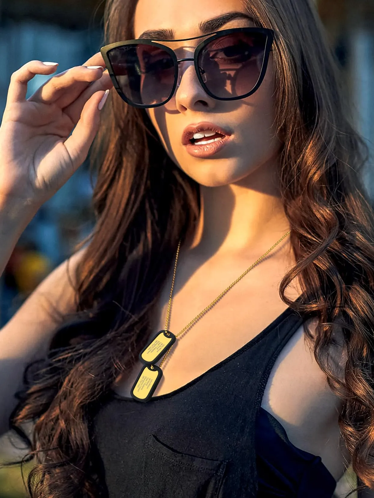 PROSTEEL Collana Militare Dog Tag Personalizzabile in Acciaio Inossidabile Placcato Oro, Unisex - immagine 4