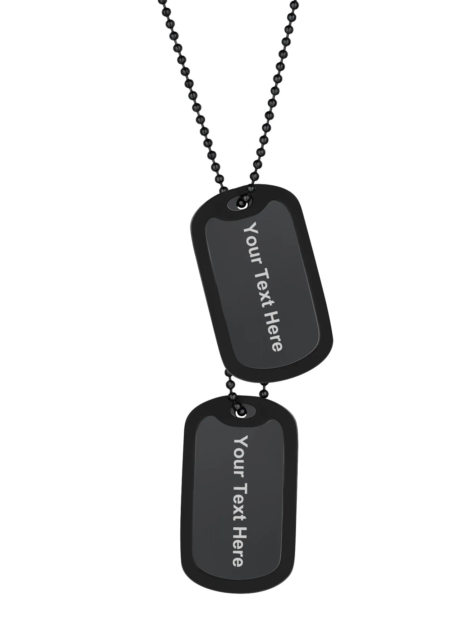PROSTEEL Collana Uomo Dog Tag Militare Personalizzata con Incisione Laser, Catena a Palla 60 cm - immagine 1