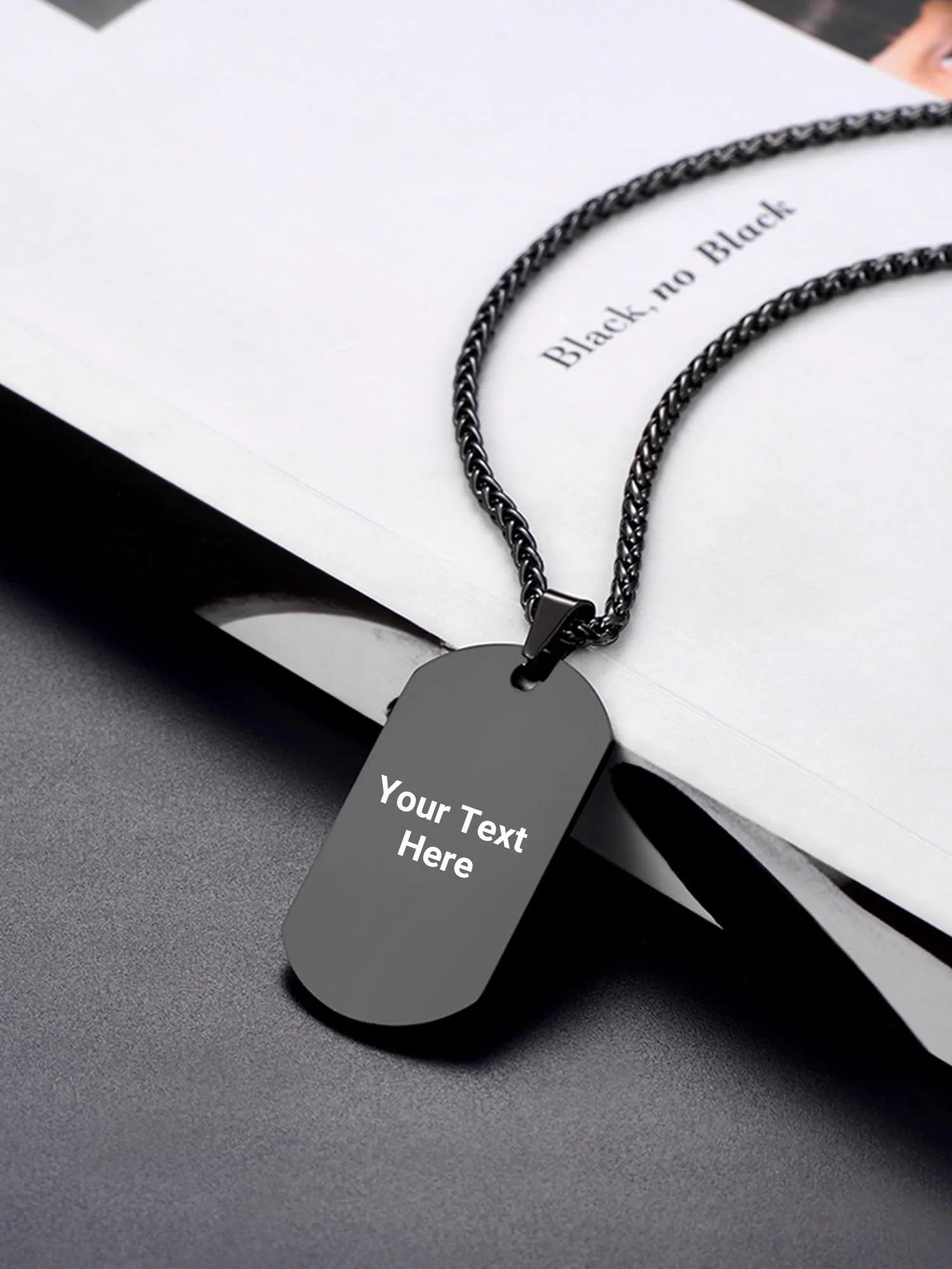 PROSTEEL Collana Militare Dog Tag Personalizzata in Acciaio Inossidabile 316L, Catena 55+5 cm - immagine 3