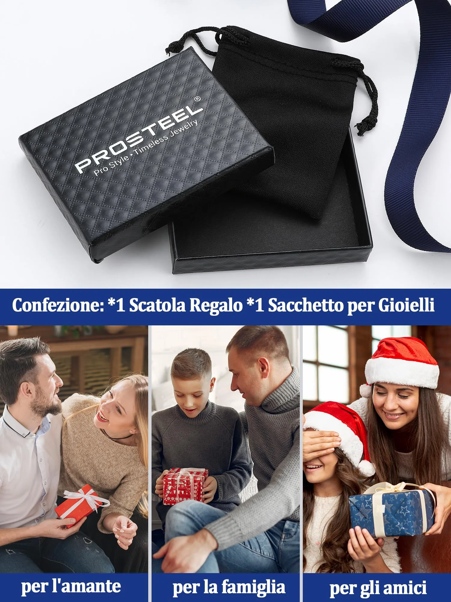 PROSTEEL Collana Militare Dog Tag Personalizzata in Acciaio Inossidabile 316L, Catena 55+5 cm - immagine 6