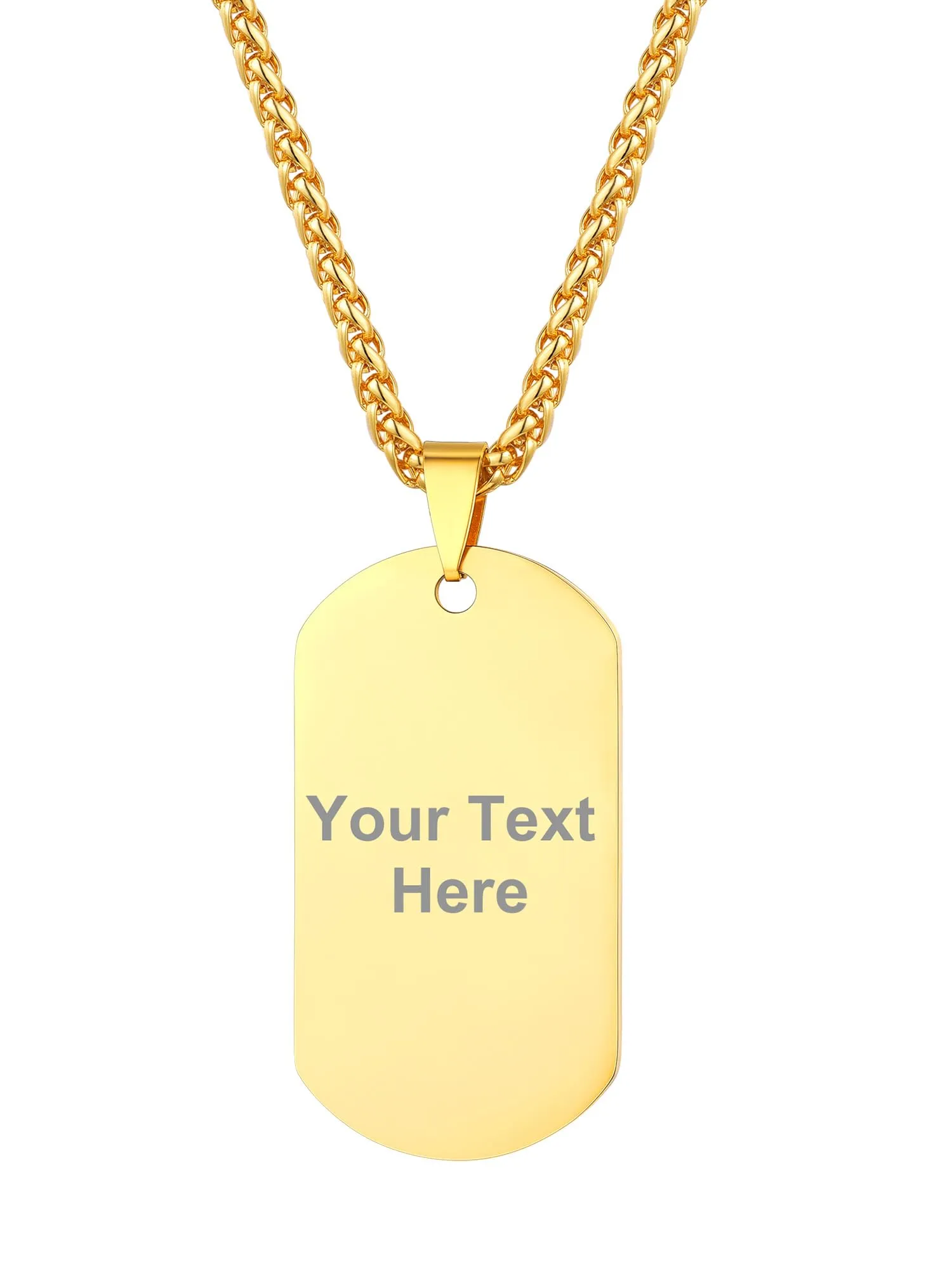 PROSTEEL Collana Militare Dog Tag Personalizzabile in Acciaio Inossidabile, Catena 55+5 cm - immagine 1