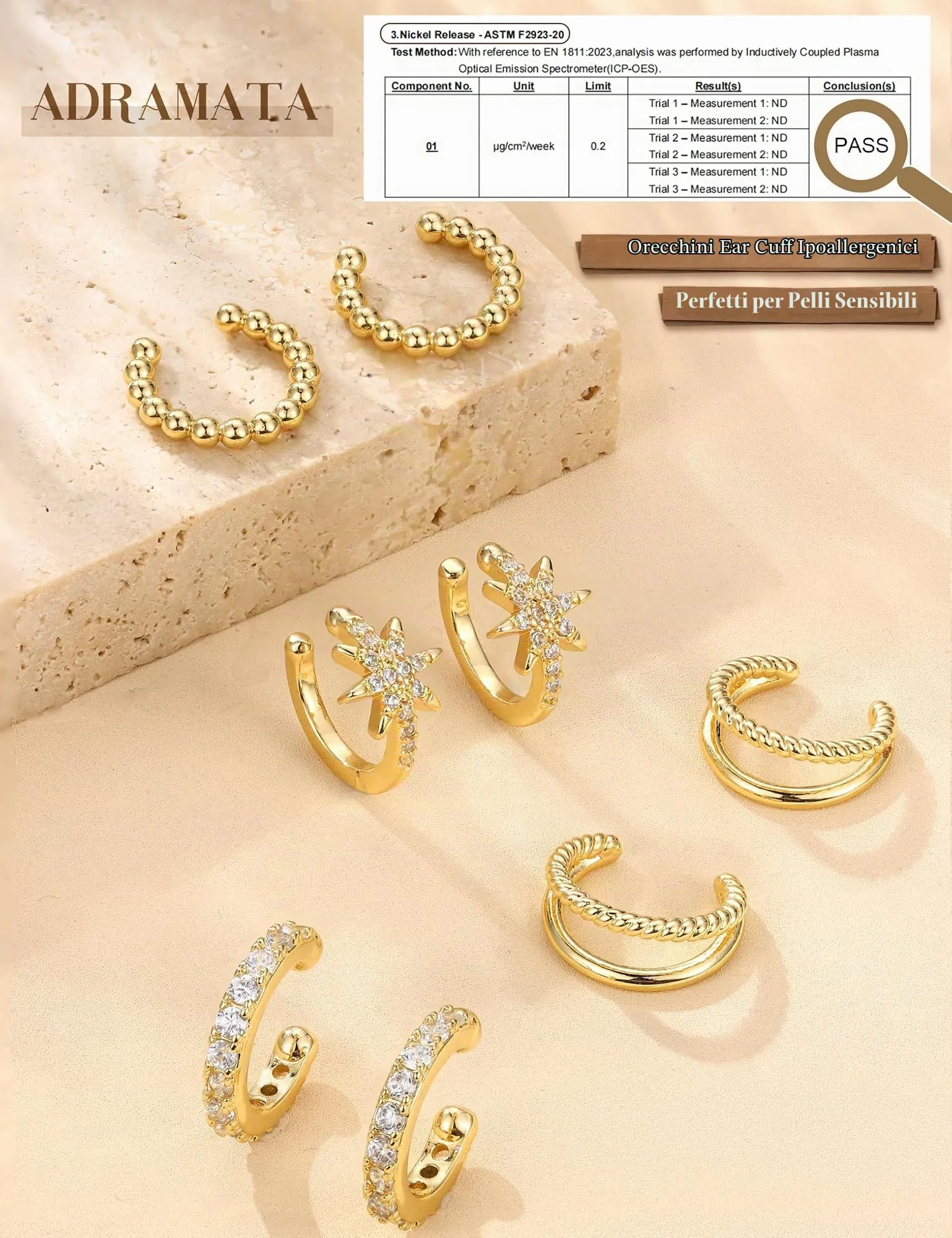 ADRAMATA Ear Cuff Orecchini Senza Buco, 4 Paia - immagine 6