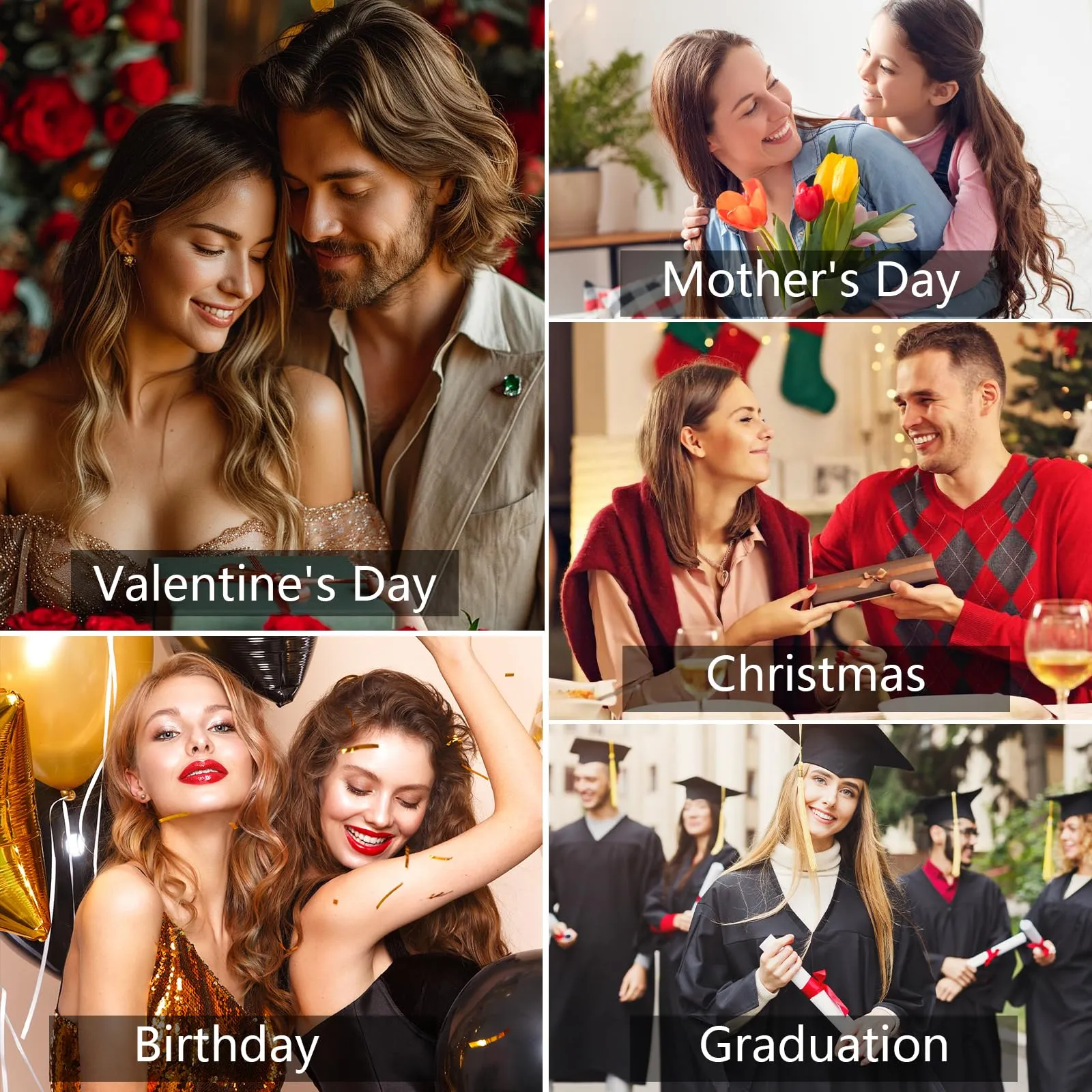 Esmoly Collana Donna con Perle Colorate e Lettera, Argento C, 14+2 Inches - immagine 6