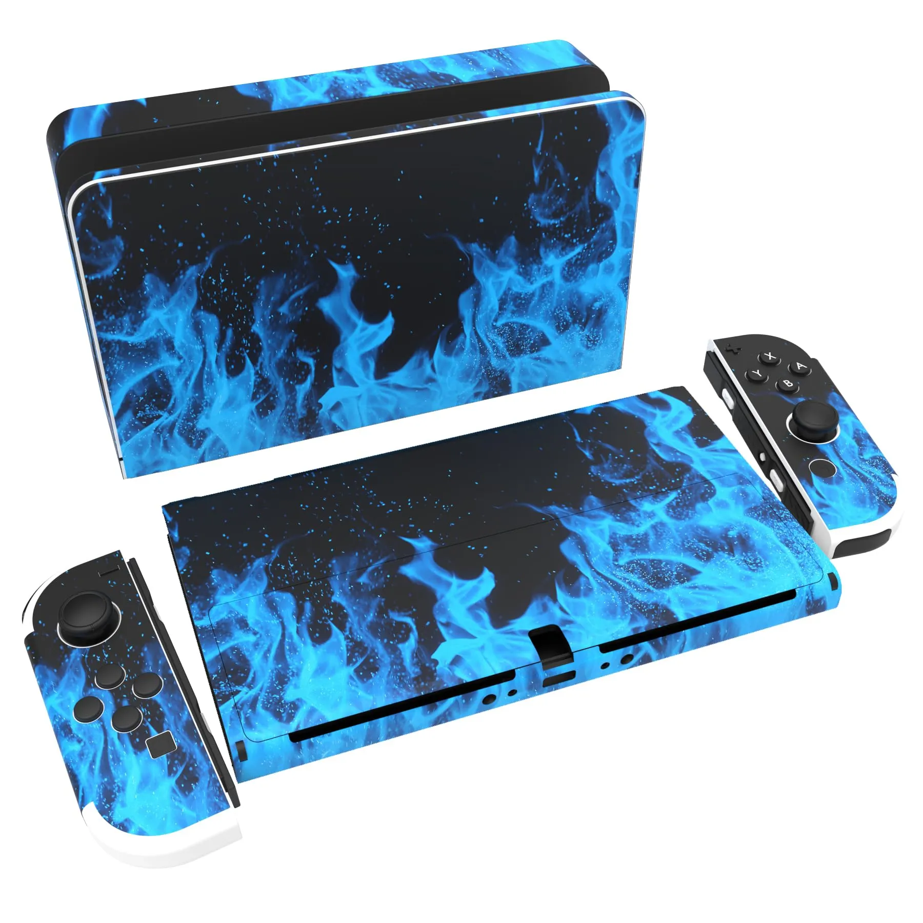 playvital Adesivo per Nintendo Switch OLED, Fiamma Blu - immagine 1