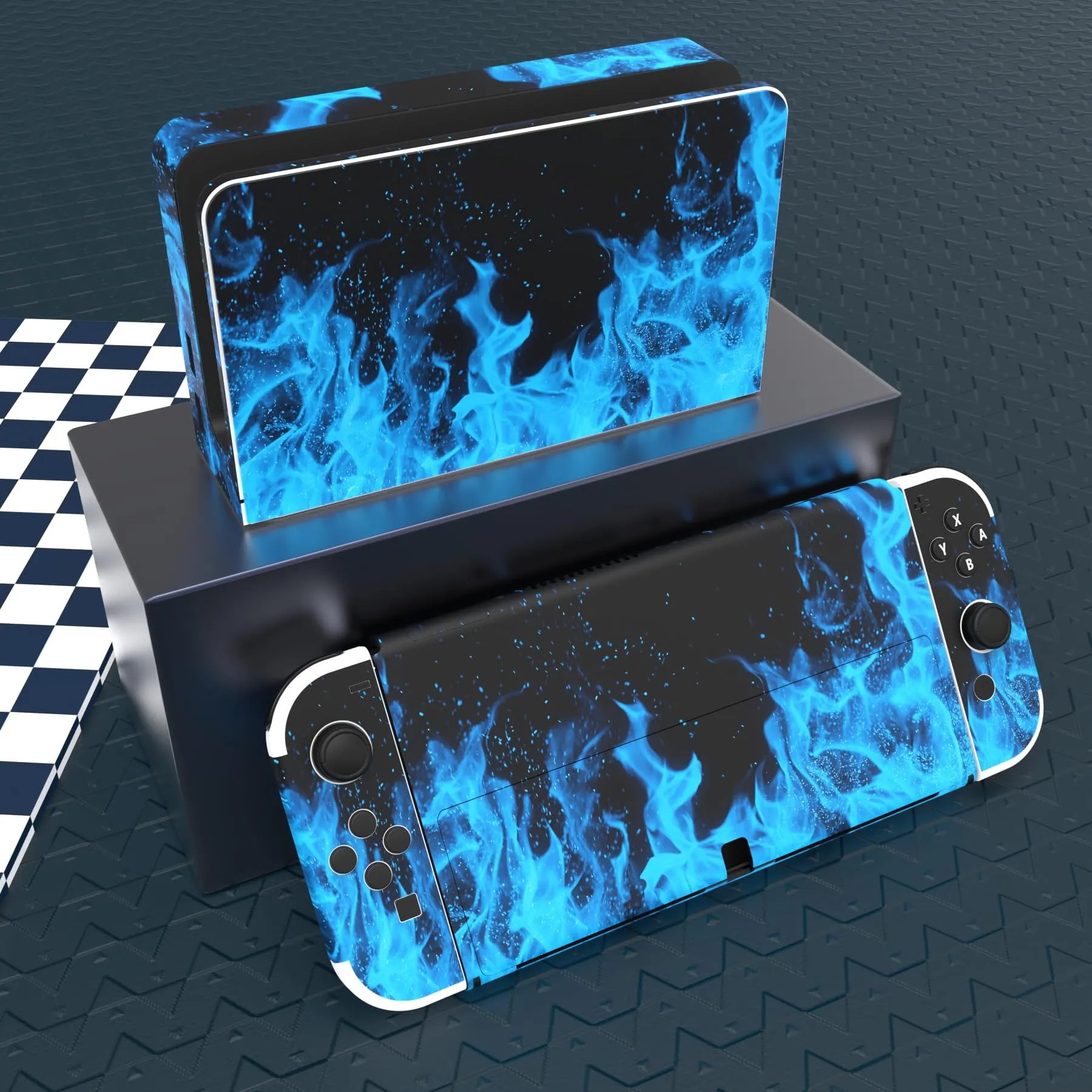playvital Adesivo per Nintendo Switch OLED, Fiamma Blu - immagine 2