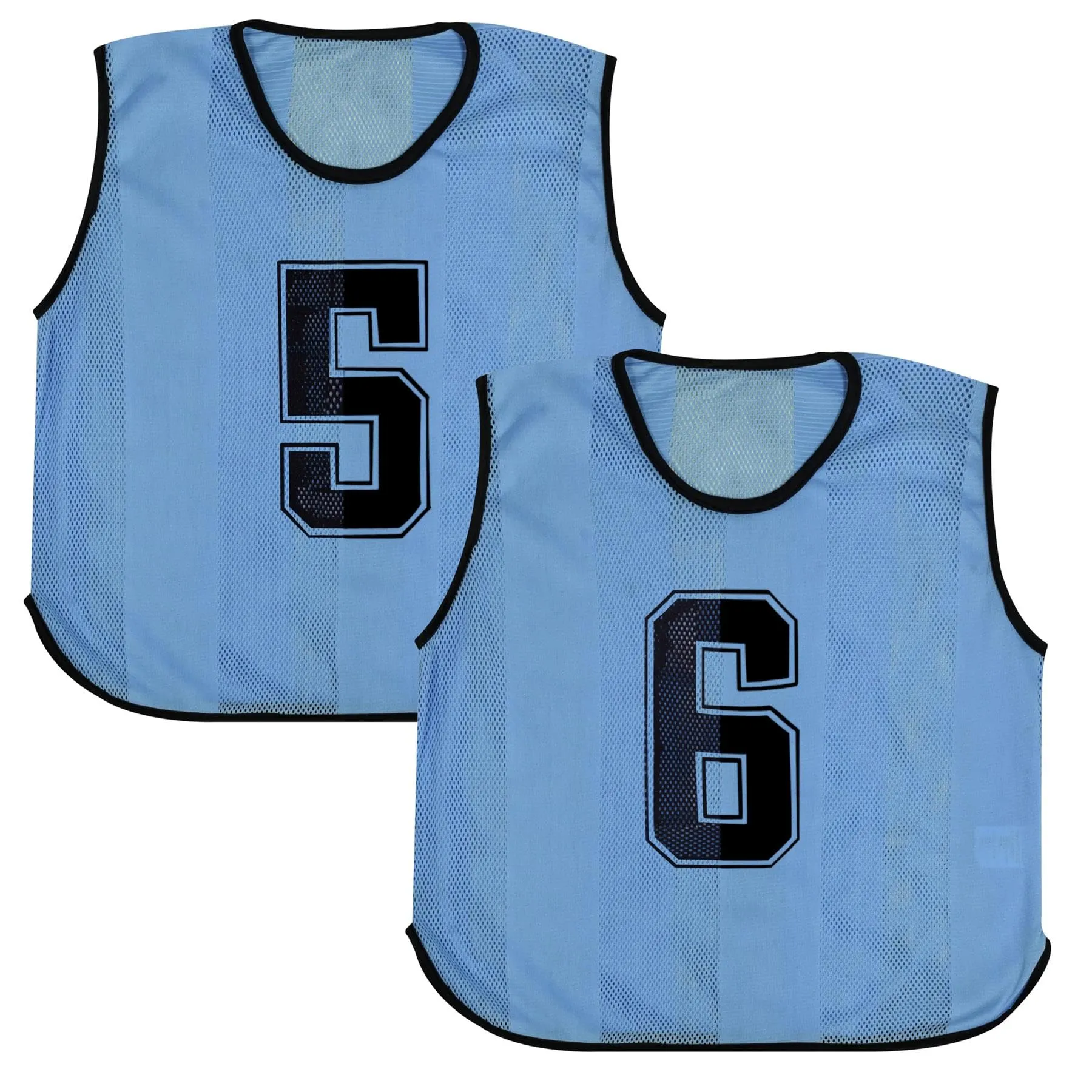 A2Z 4 Kids Bavaglini Allenamento Gilet Sportivi Numerati Blue 4-8 anni, confezione da 6 - immagine 6