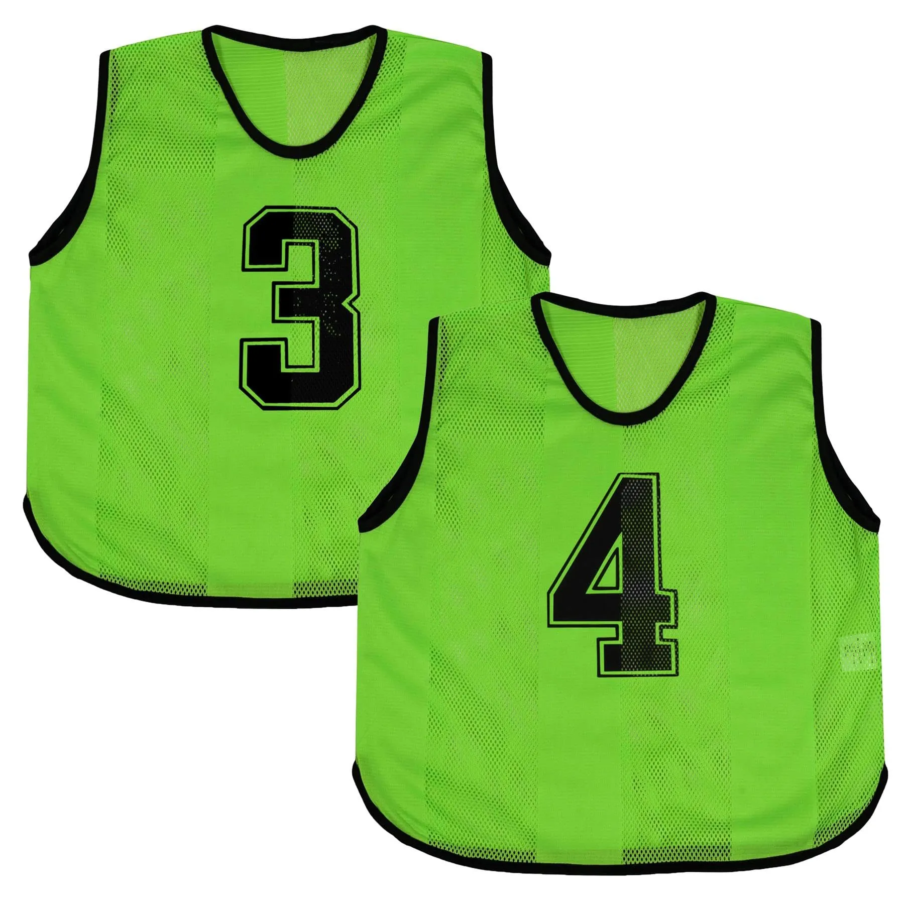 A2Z 4 Kids Bavaglini Allenamento Gilet Sportivi Numerati, Confezione da 6, Verde, 4-8 anni - immagine 5