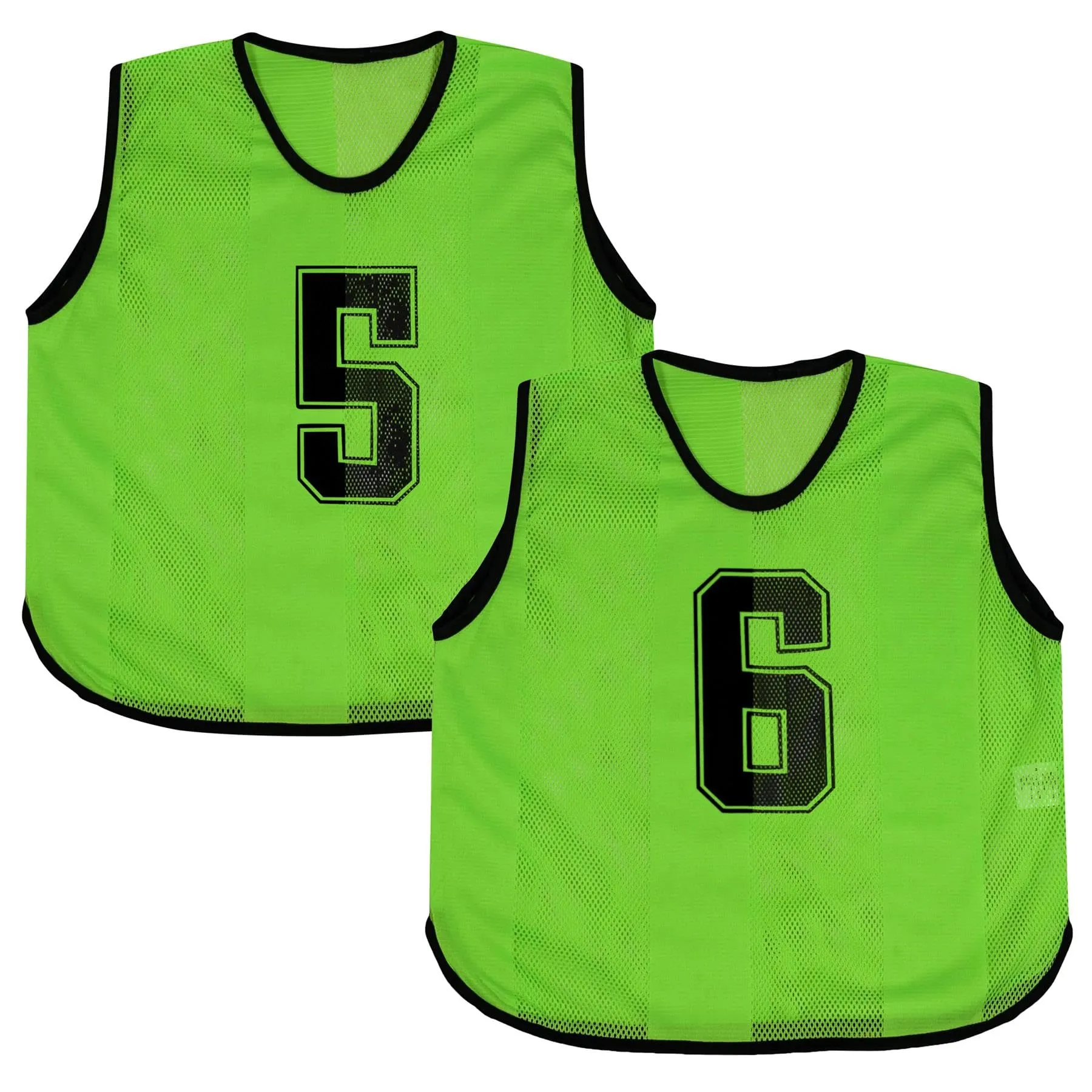 A2Z 4 Kids Bavaglini Allenamento Gilet Sportivi Numerati, Confezione da 6, Verde, 4-8 anni - immagine 6
