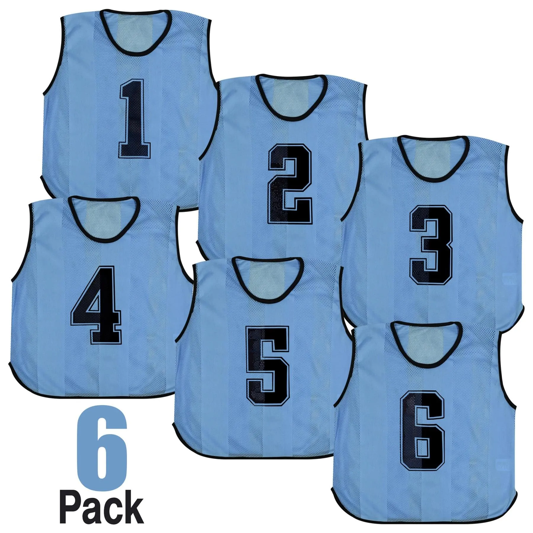 A2Z 4 Kids Bavaglini Allenamento Gilet Sportivi Numero 762 Blue 9-14 anni, Confezione da 6 - immagine 3