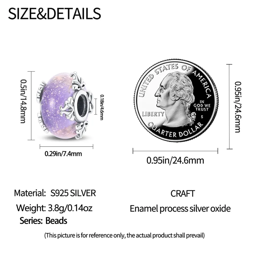 Pandach Bead Charm in Argento Sterling 925 con Cubic Zirconia, Compatibile con Braccialetti e Collane Europei - immagine 4