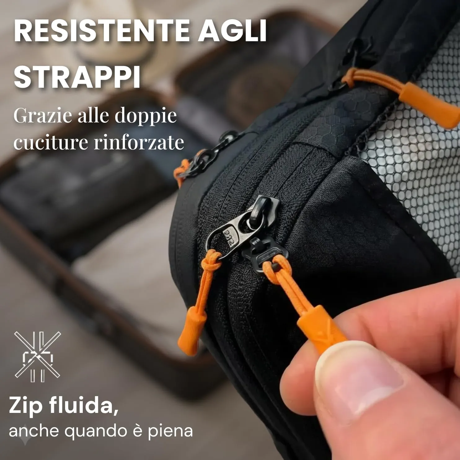 LOONARA Travel Sacchetti compressibili per valigie e zaini, set 7 pezzi (Midnight Escape - Nero) - immagine 3
