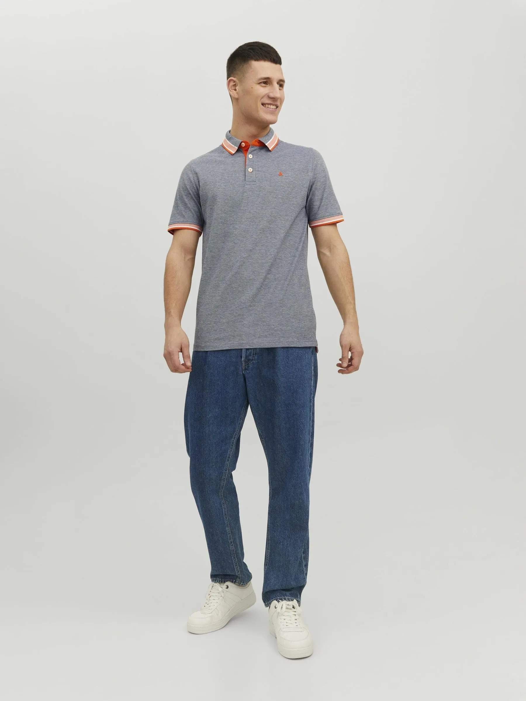 Jack & Jones JJEPAULOS Polo SS Noos - Navy Blazer/Detail:Neon, L - immagine 4