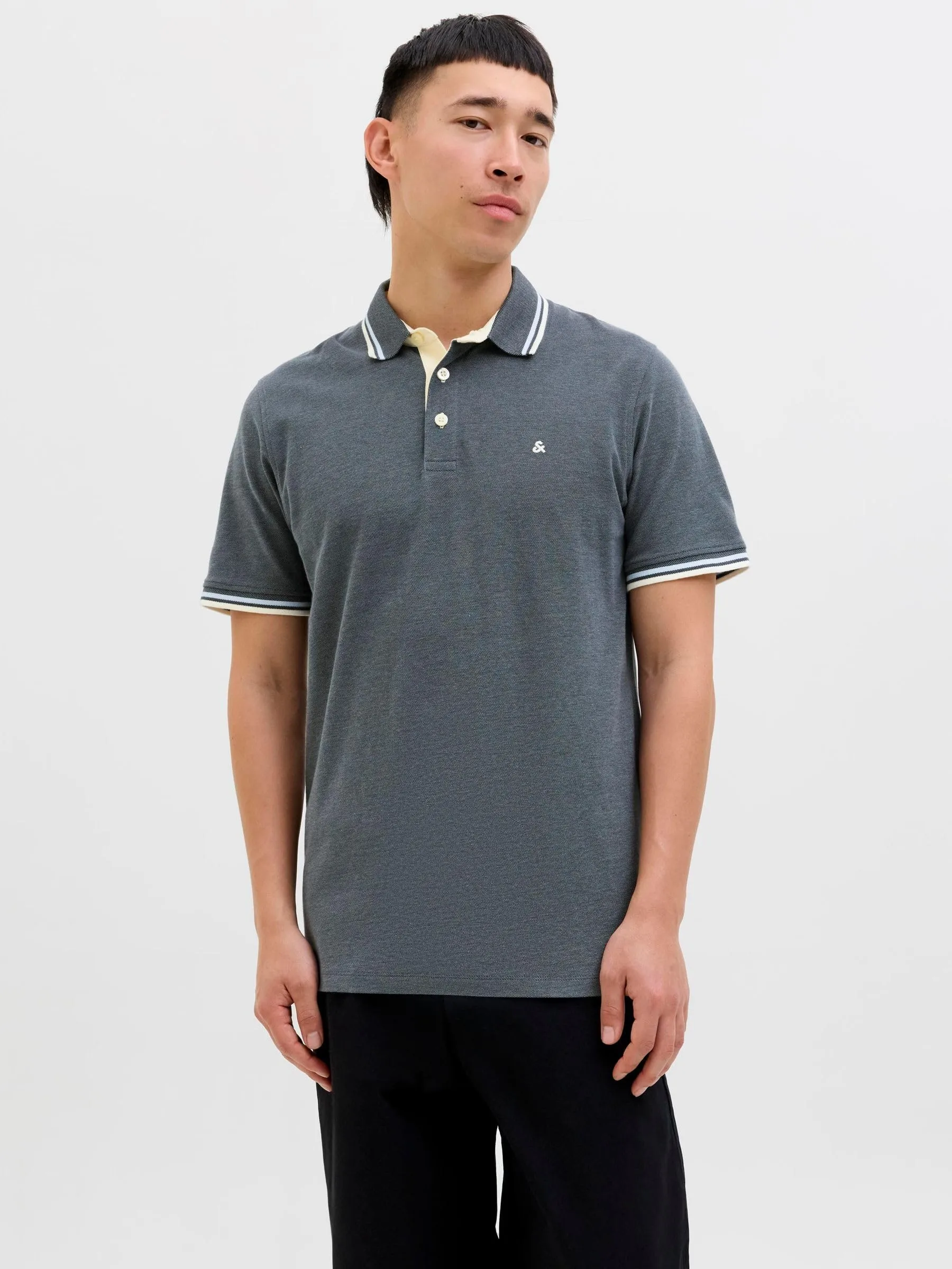 Jack & Jones Jjepaulos Polo Shirt, Stormy Weather, L - immagine 2