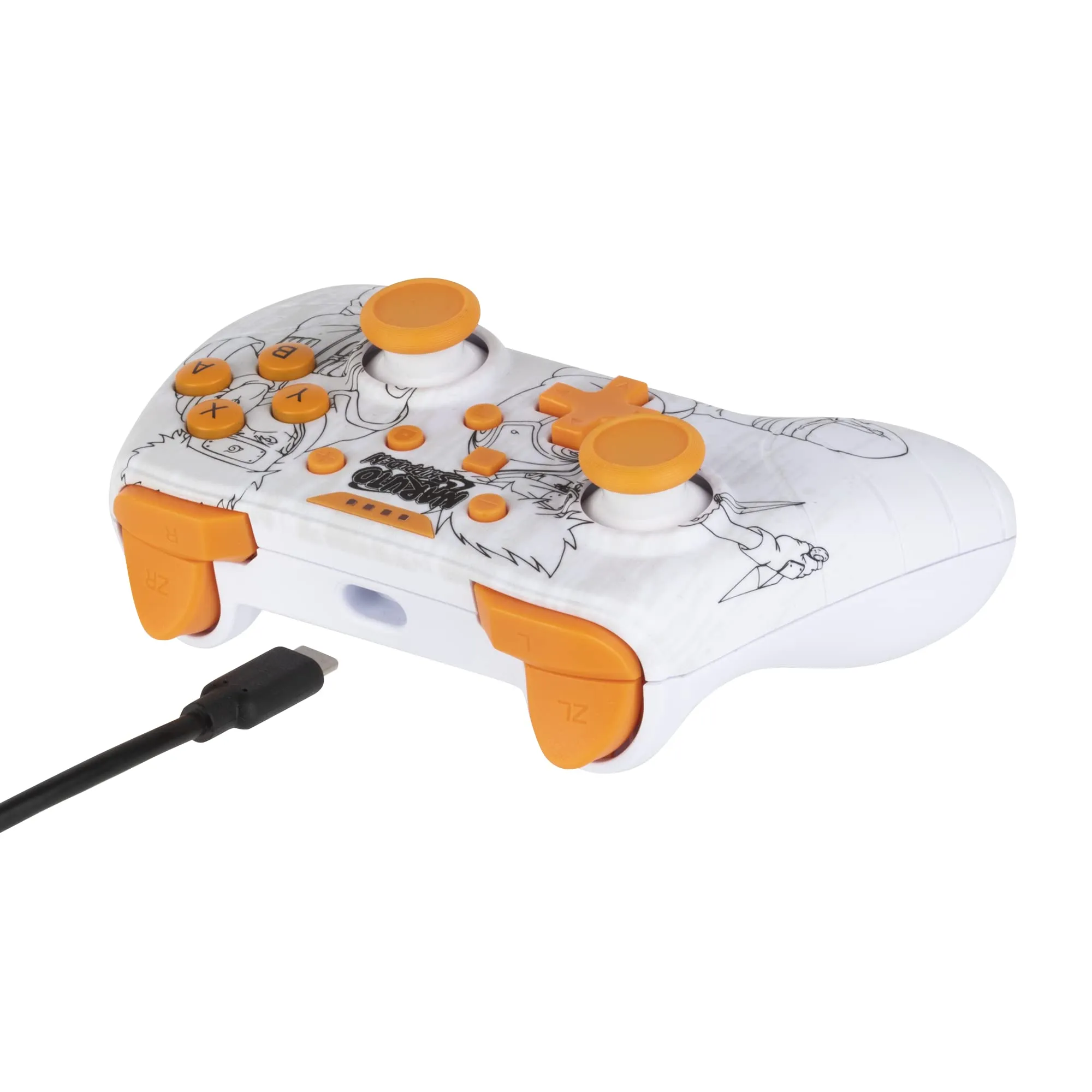 Konix Naruto Shippuden Controller con cavo per Nintendo Switch e PC, Fantasia Kakashi, Bianco - immagine 2