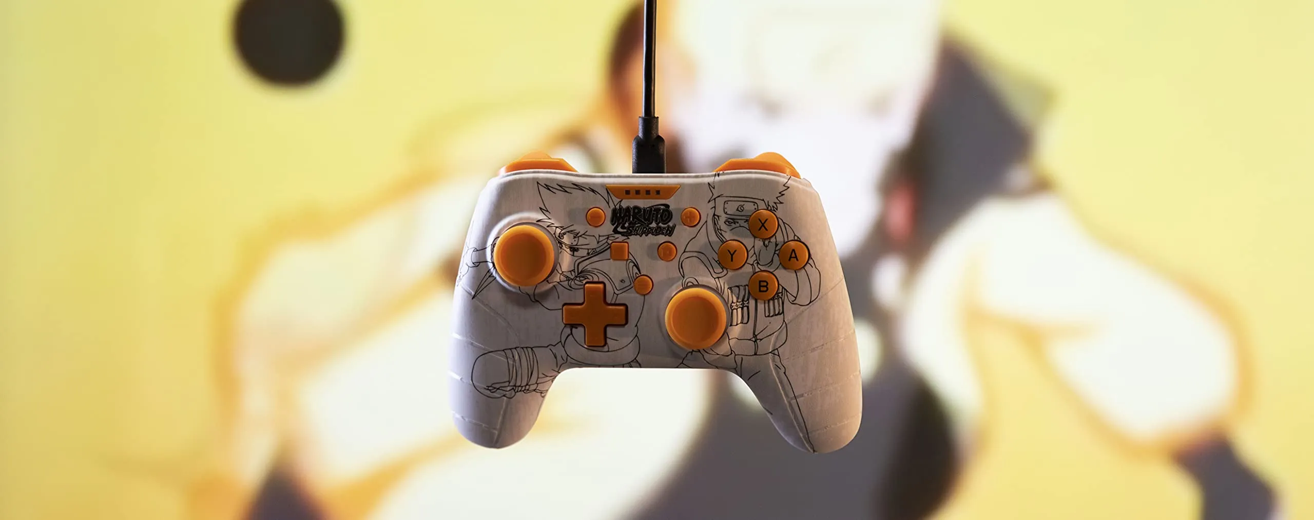 Konix Naruto Shippuden Controller con cavo per Nintendo Switch e PC, Fantasia Kakashi, Bianco - immagine 5