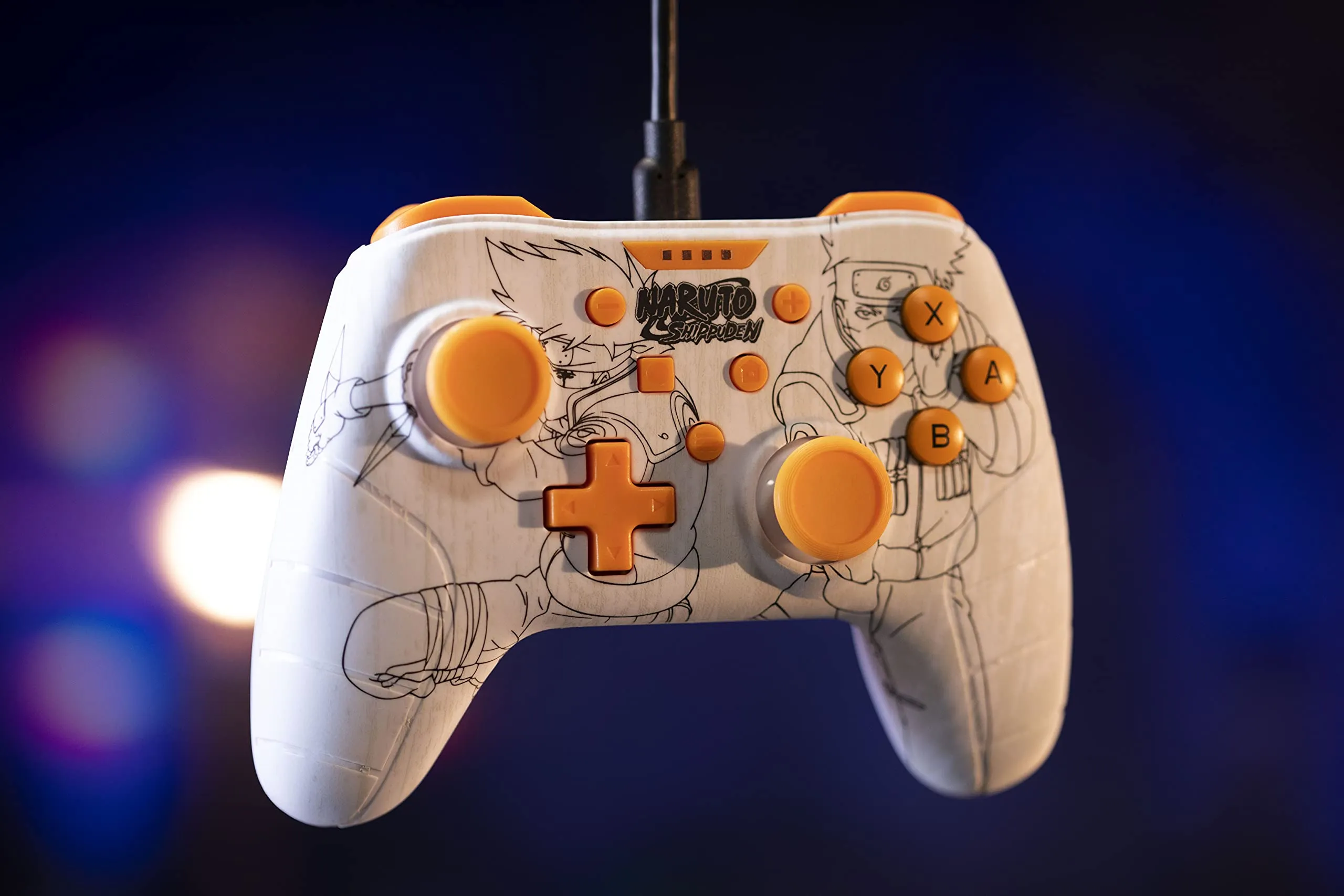 Konix Naruto Shippuden Controller con cavo per Nintendo Switch e PC, Fantasia Kakashi, Bianco - immagine 6