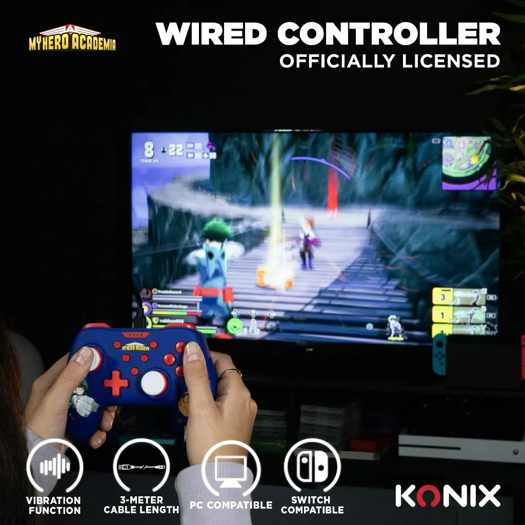 Konix My Hero Academia Controller per Nintendo Switch e PC - Blu - immagine 2
