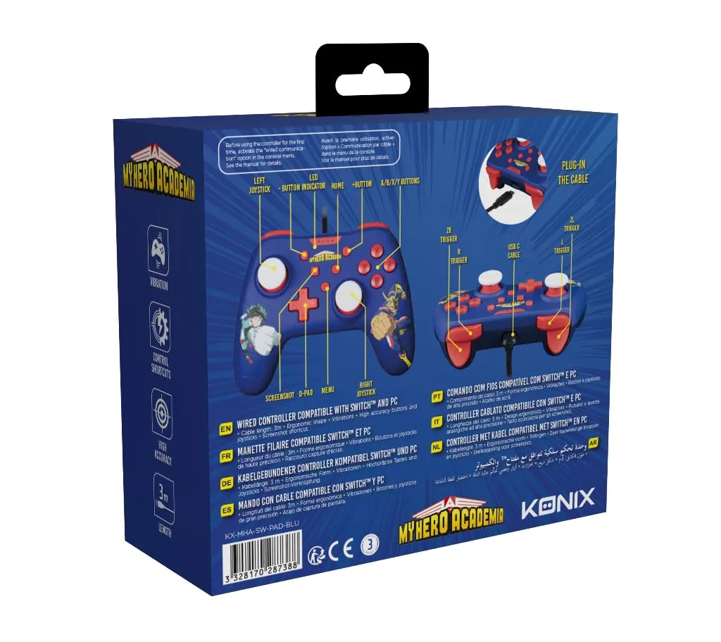 Konix My Hero Academia Controller per Nintendo Switch e PC - Blu - immagine 6