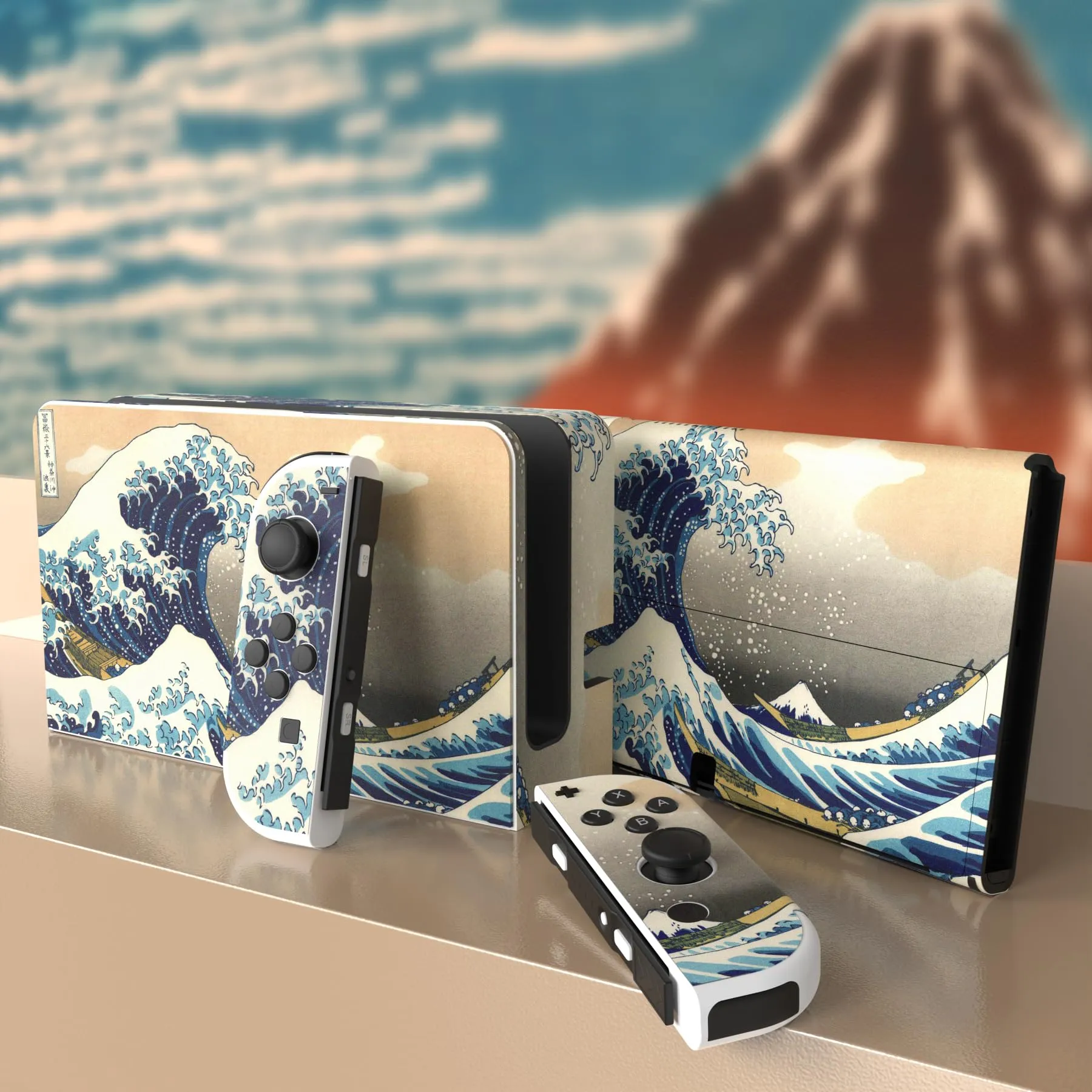 playvital Adesivo per Nintendo Switch OLED, Grande Onda - immagine 3