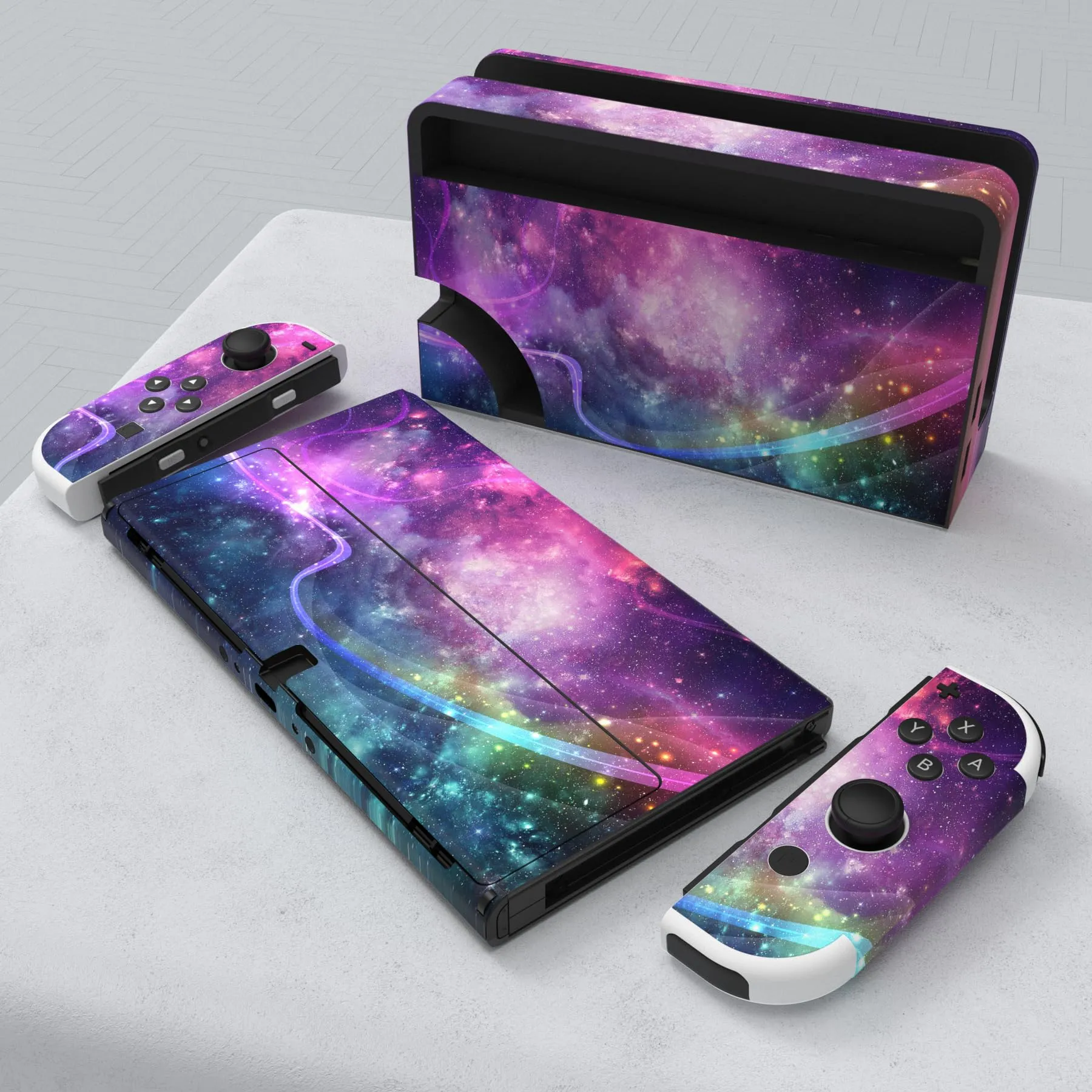 playvital Adesivo per Nintendo Switch OLED, Galassia Splendente - immagine 2