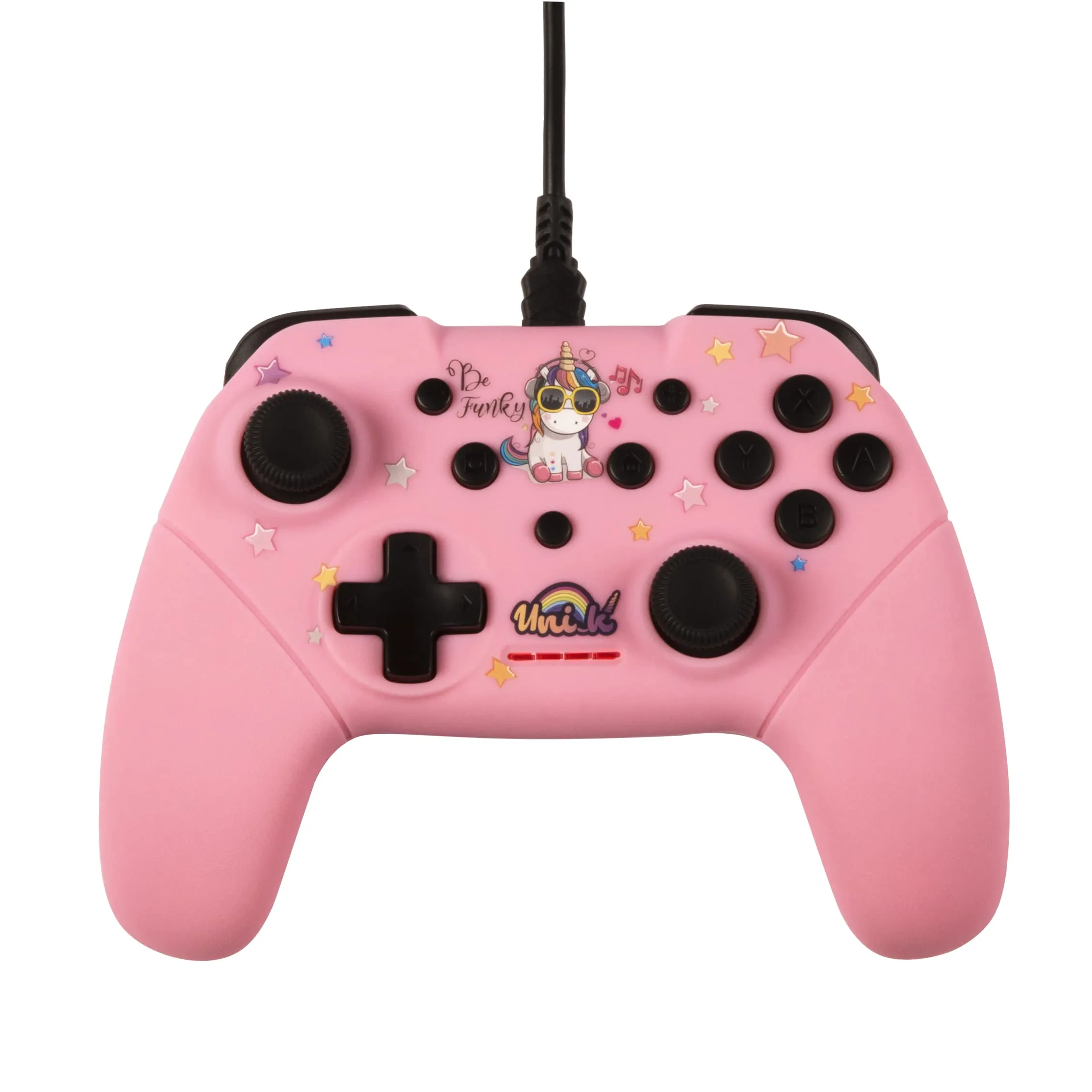 Konix Unik Controller per Nintendo Switch, Switch 2 e PC - Cavo 3m - Be Funky Unicorno, Rosa - immagine 1