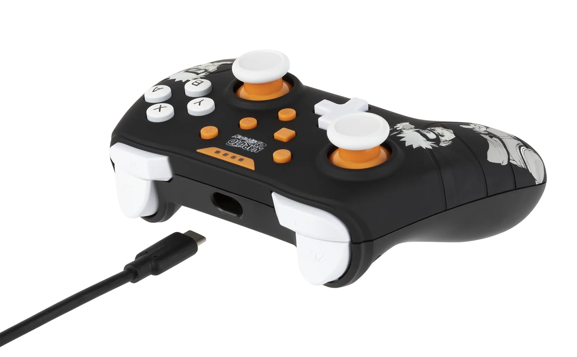 Konix Naruto Shippuden Wired Controller for Nintendo Switch and PC, Vibration Function, 3m Cable, Black - immagine 3