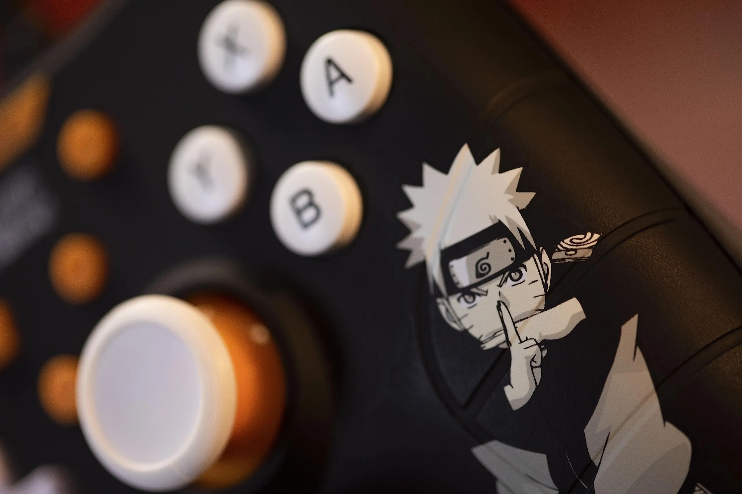 Konix Naruto Shippuden Wired Controller for Nintendo Switch and PC, Vibration Function, 3m Cable, Black - immagine 5