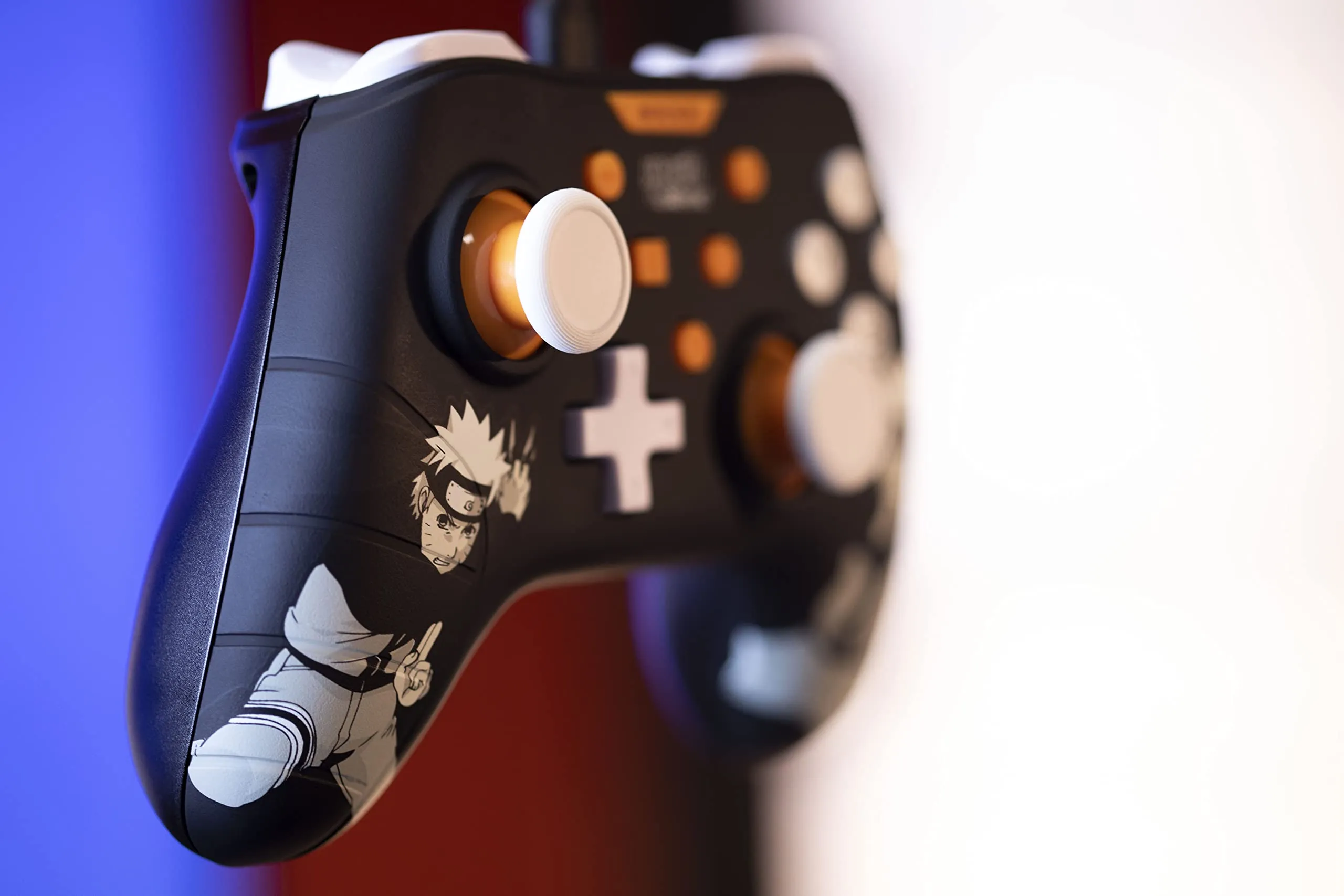 Konix Naruto Shippuden Wired Controller for Nintendo Switch and PC, Vibration Function, 3m Cable, Black - immagine 8
