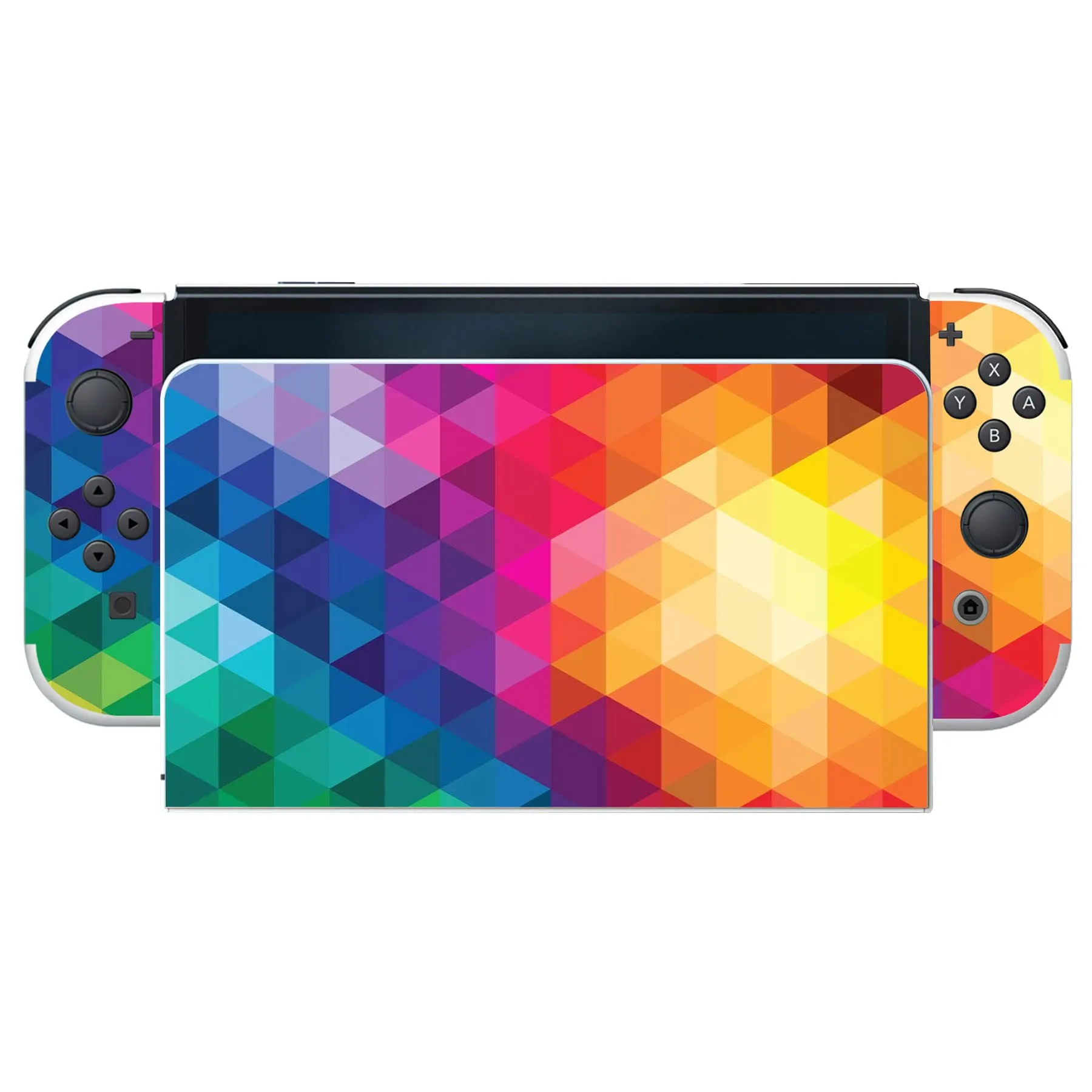 playvital Adesivo per Nintendo Switch OLED, Triangolo Colorato - immagine 8