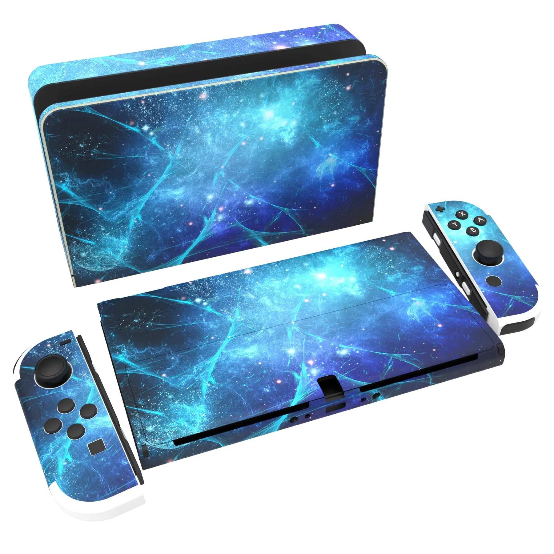playvital Adesivo per Nintendo Switch OLED, Nebulosa Blu - immagine 1