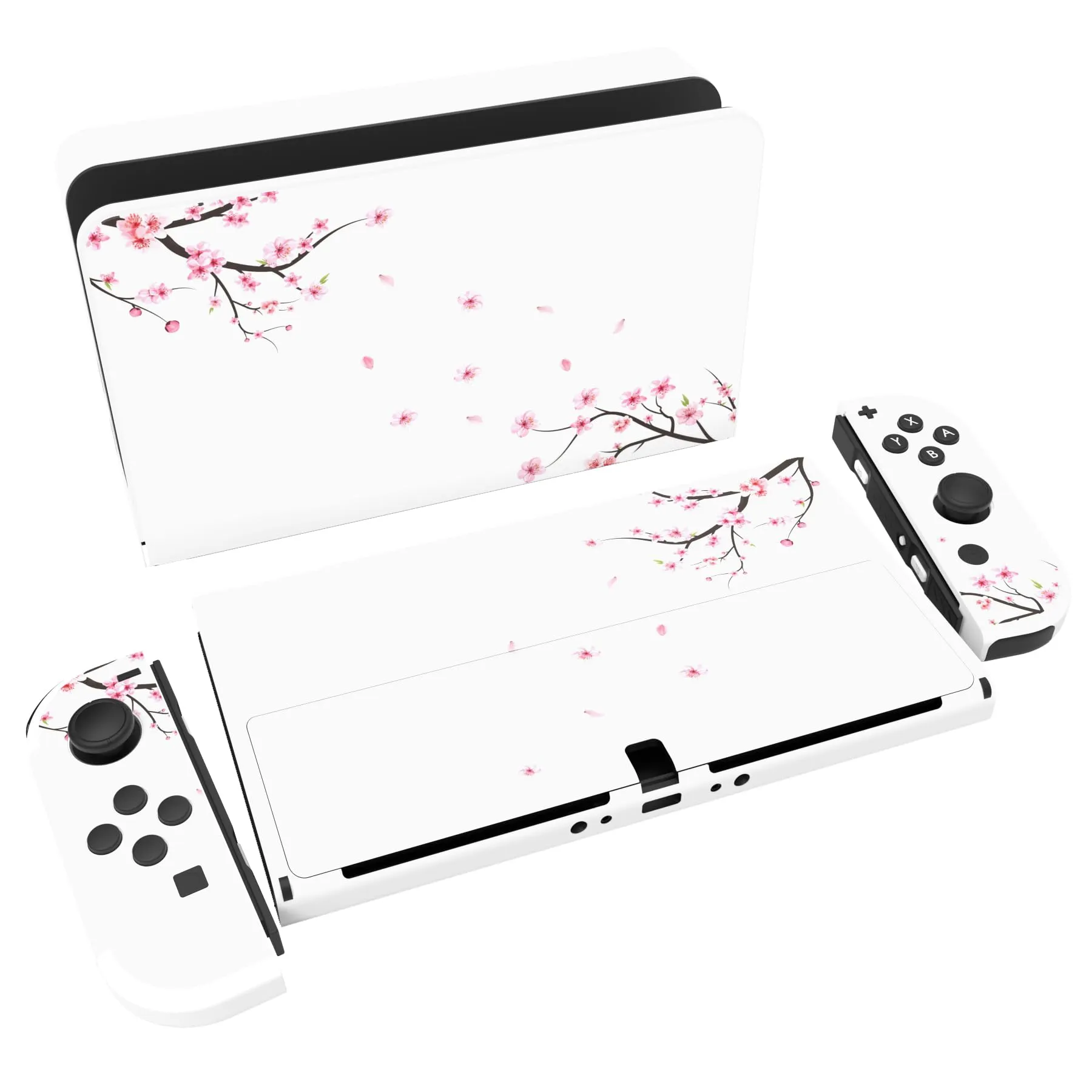 playvital Adesivo per Nintendo Switch OLED, Fiore di ciliegio che cade - immagine 1