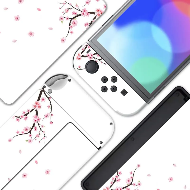 playvital Adesivo per Nintendo Switch OLED, Fiore di ciliegio che cade - immagine 8