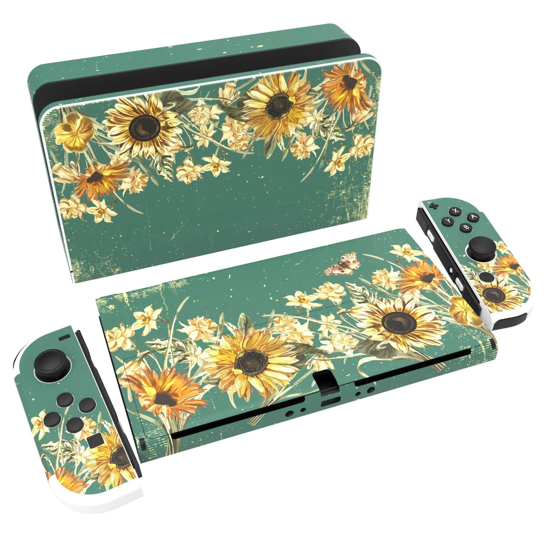 playvital Adesivo per Nintendo Switch OLED, Girasoli - immagine 1