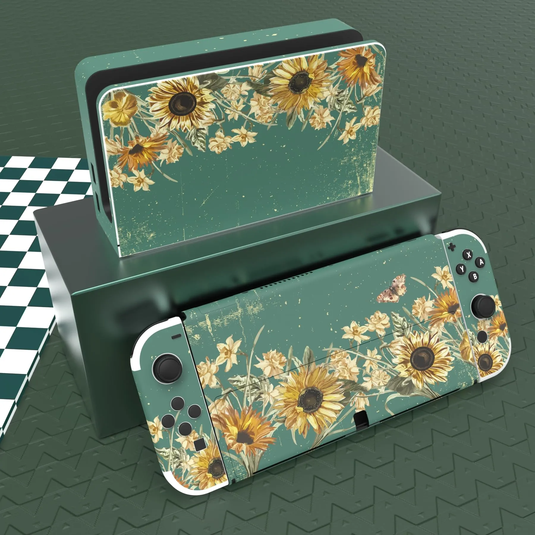 playvital Adesivo per Nintendo Switch OLED, Girasoli - immagine 2