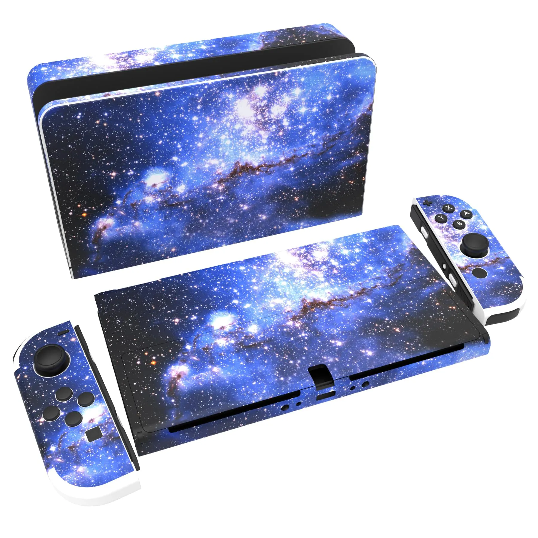 playvital Adesivo per Nintendo Switch OLED, Galassia Blu - immagine 1