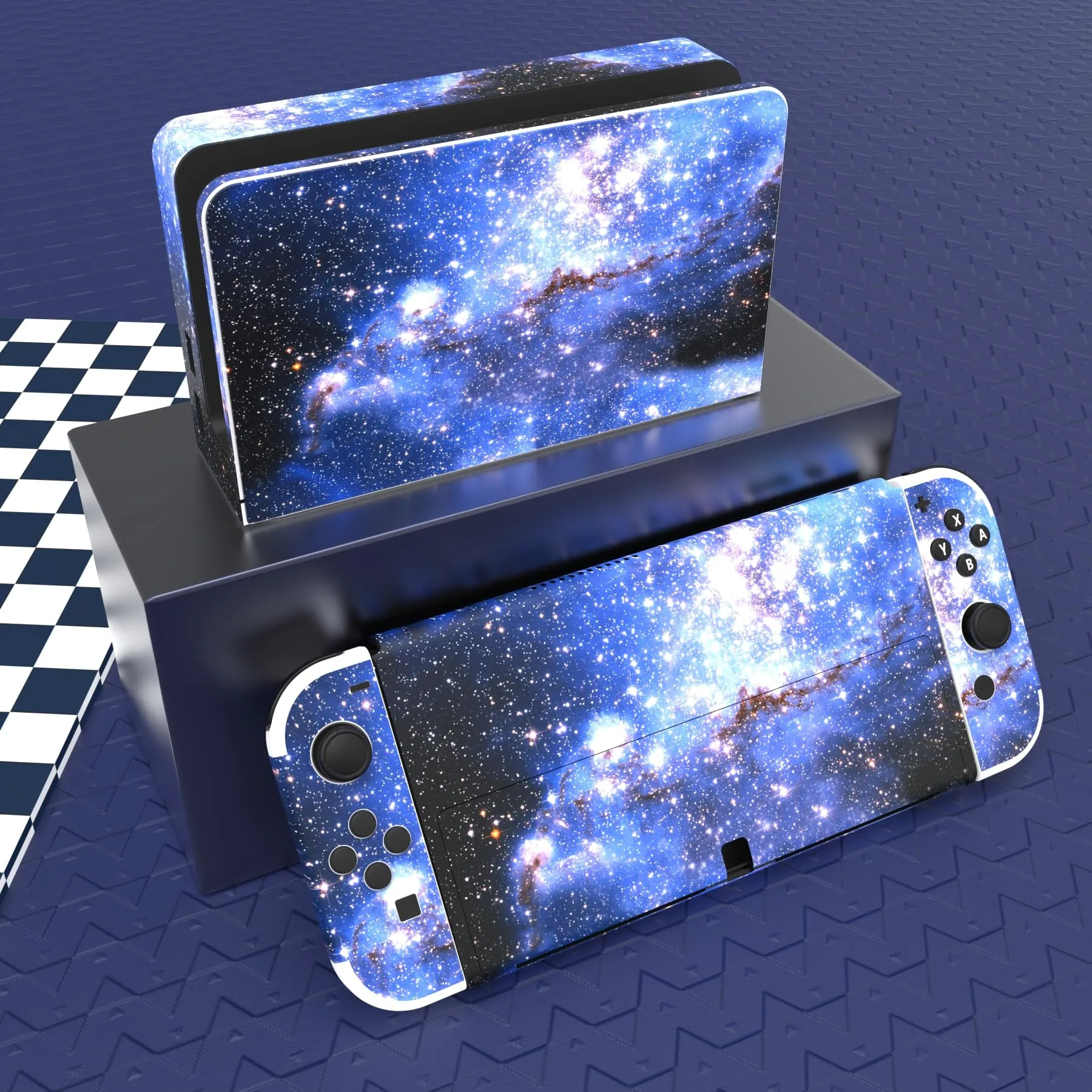 playvital Adesivo per Nintendo Switch OLED, Galassia Blu - immagine 2