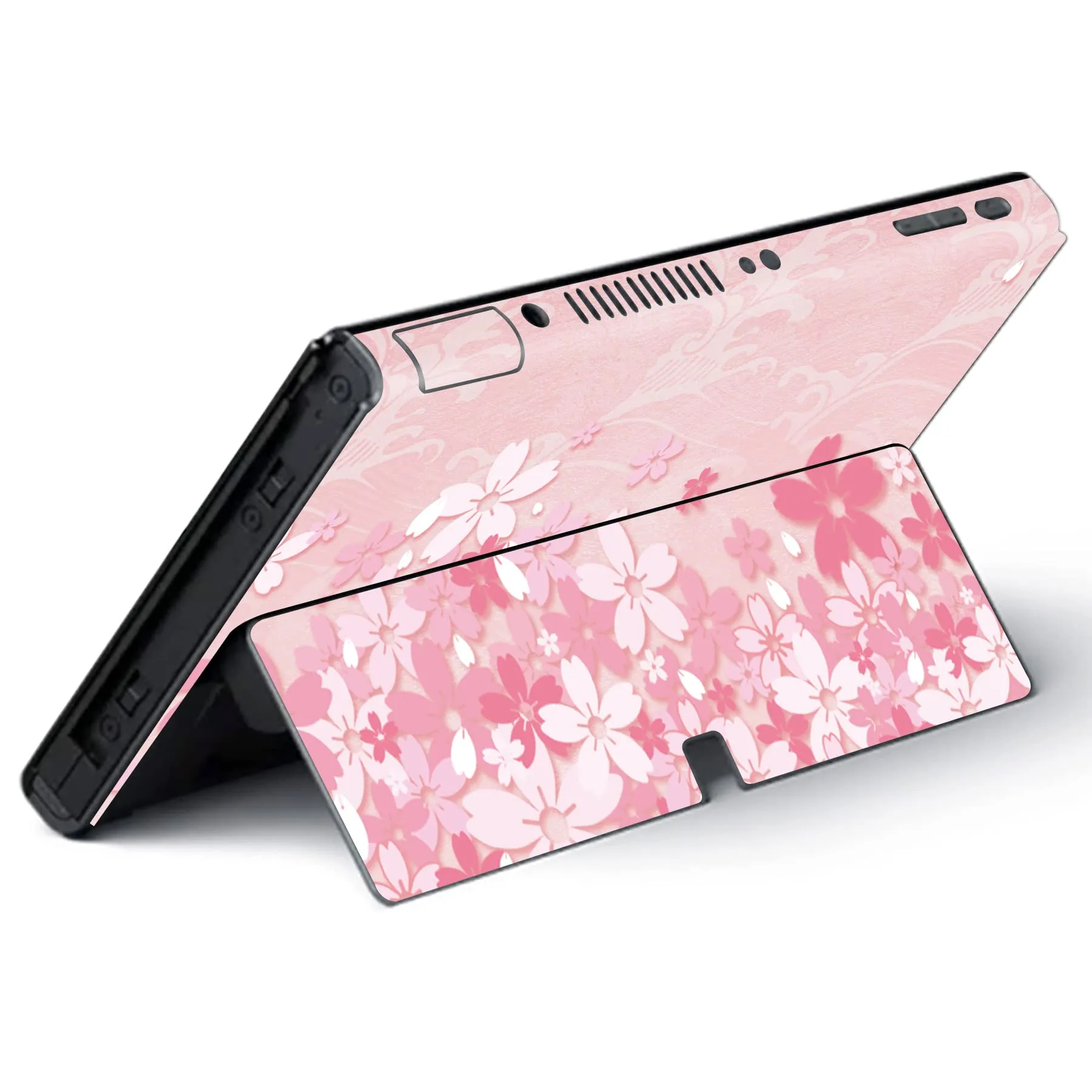playvital Adesivo per Nintendo Switch OLED, Petali di Fiori Rosa - immagine 5
