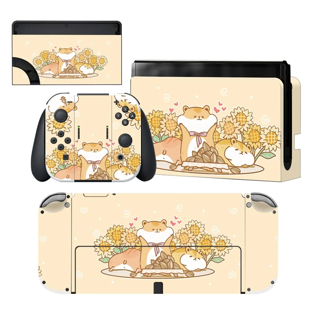playvital Adesivo per Nintendo Switch OLED, Criceto e Girasole - immagine 1