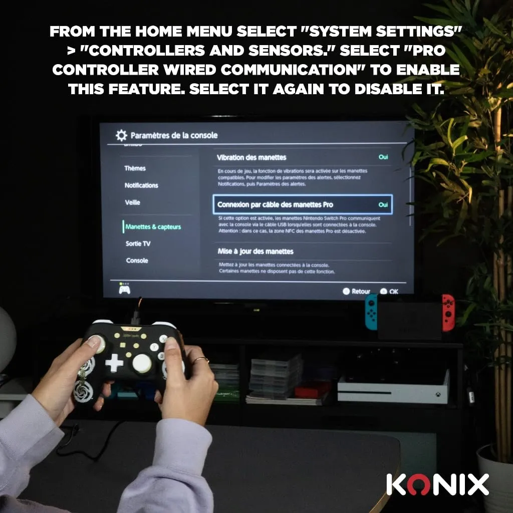 Konix Jujutsu Kaisen Controller per Nintendo Switch e PC, Cavo 3m, Nero - immagine 3