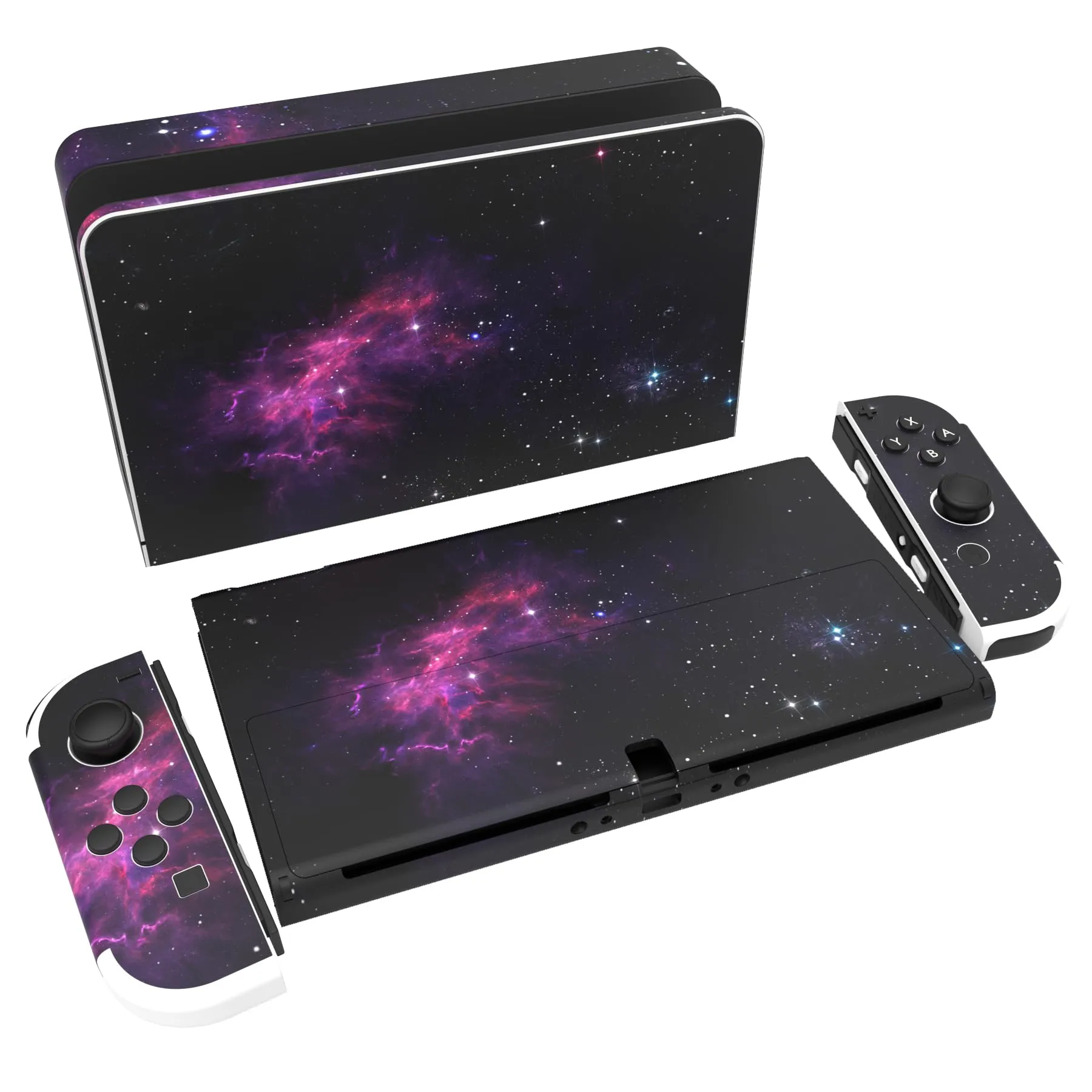 playvital Adesivo per Nintendo Switch OLED, Nebulosa Viola - immagine 1