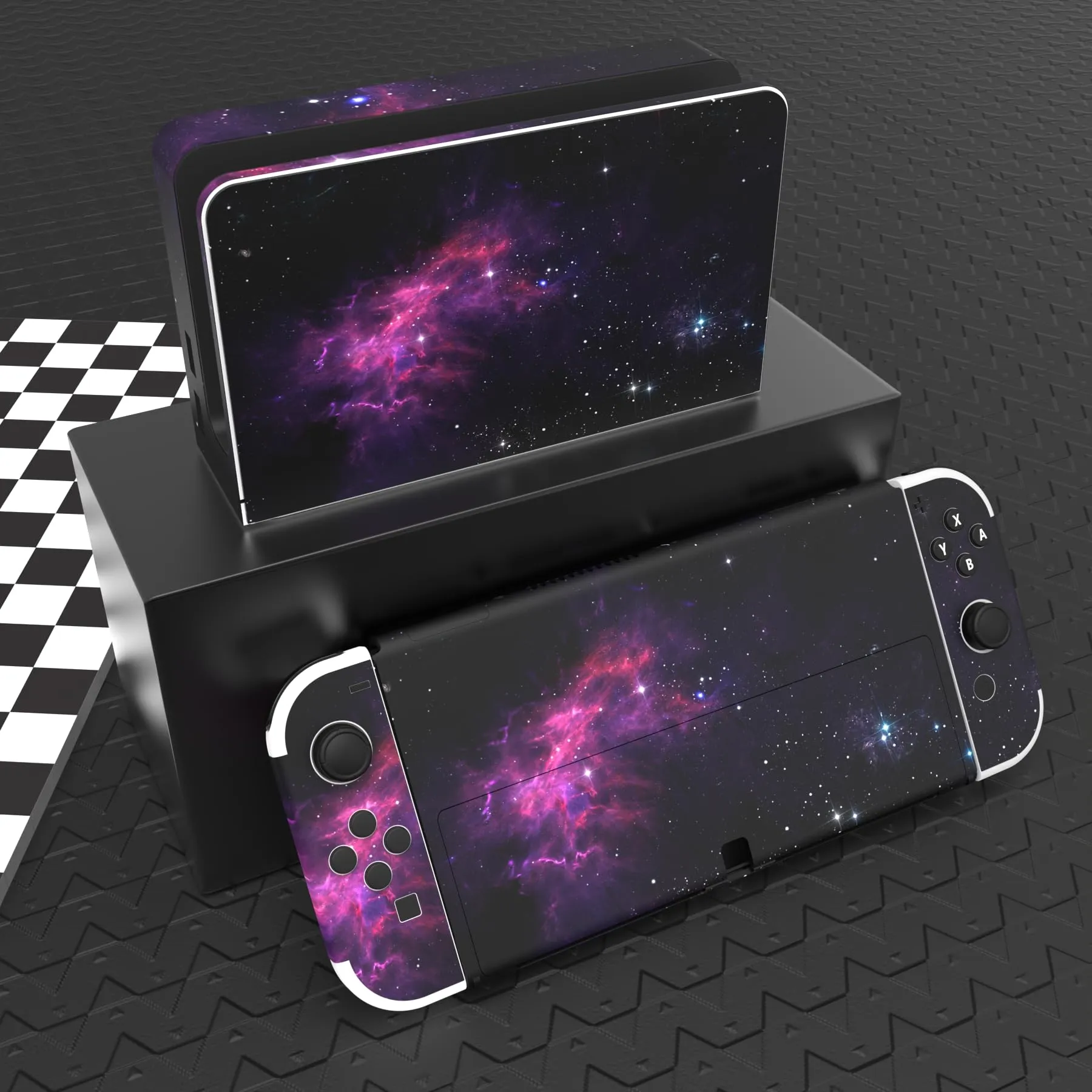 playvital Adesivo per Nintendo Switch OLED, Nebulosa Viola - immagine 2