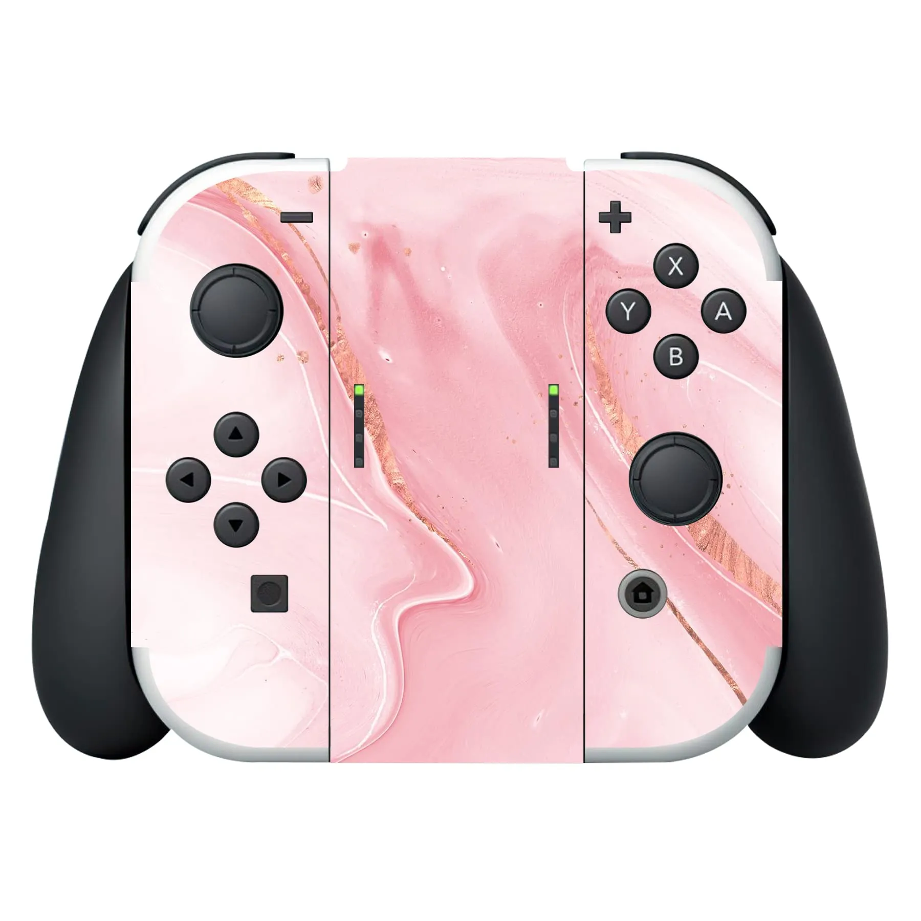 playvital Adesivo per Nintendo Switch OLED, Marmo Oro Rosa - immagine 6