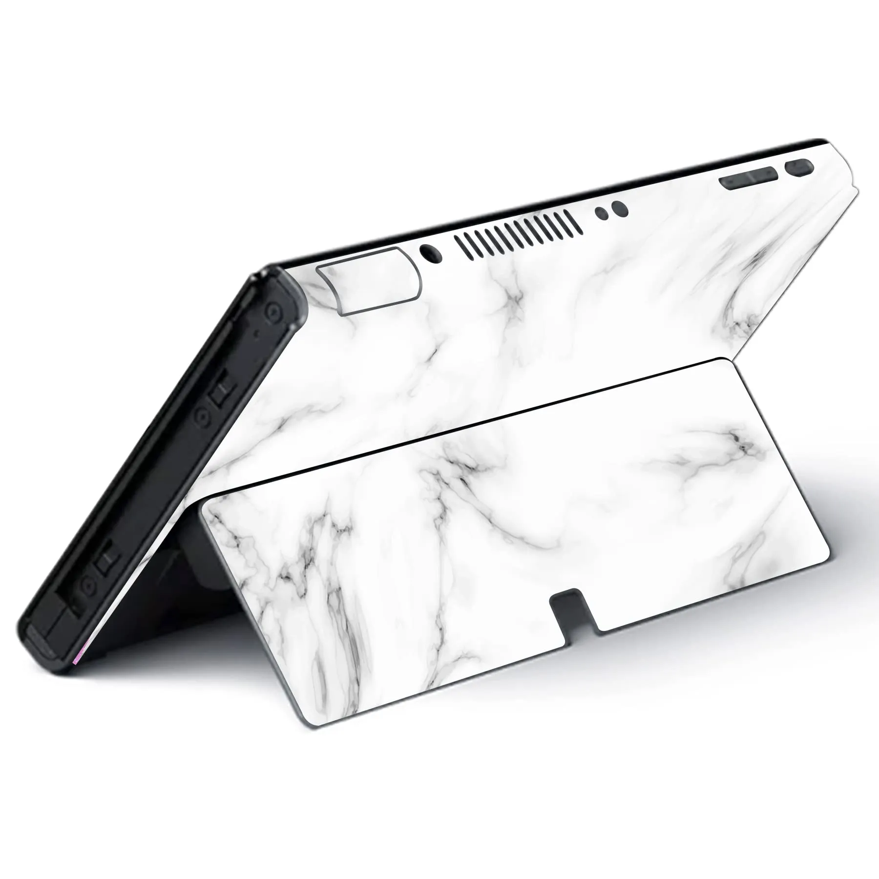 playvital Adesivo per Nintendo Switch OLED, Marmo Bianco Senza Cuciture - immagine 5