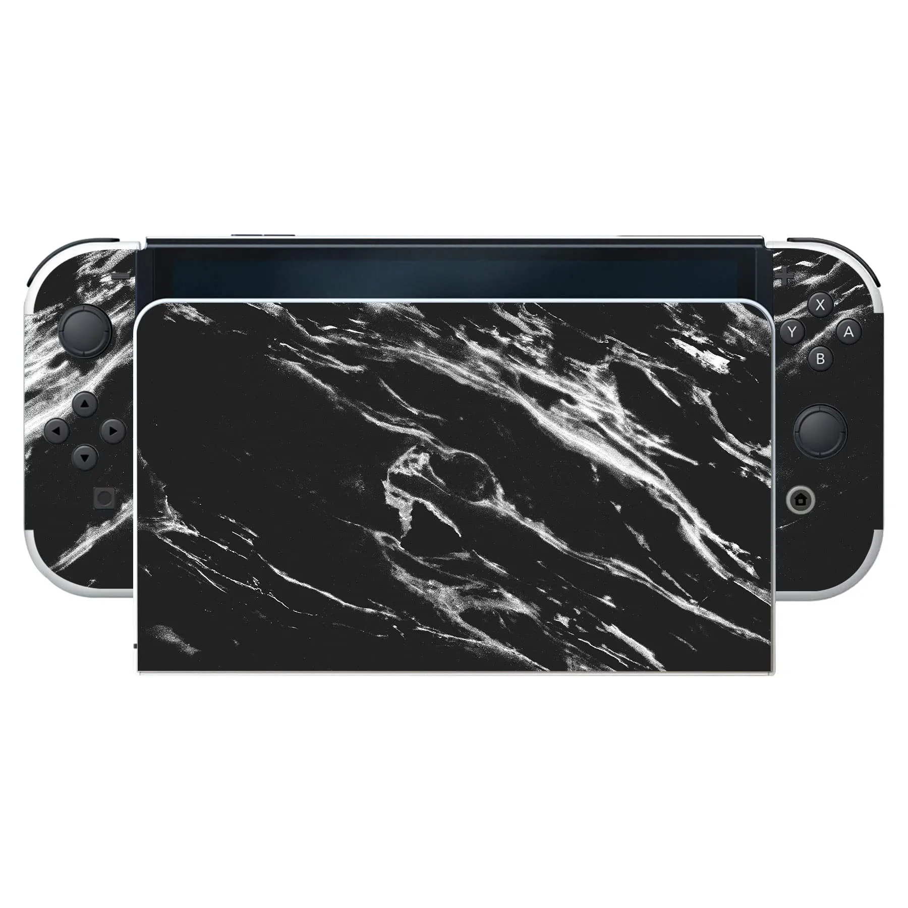playvital Adesivo per Nintendo Switch OLED, Marmo Nero Moderno - immagine 7