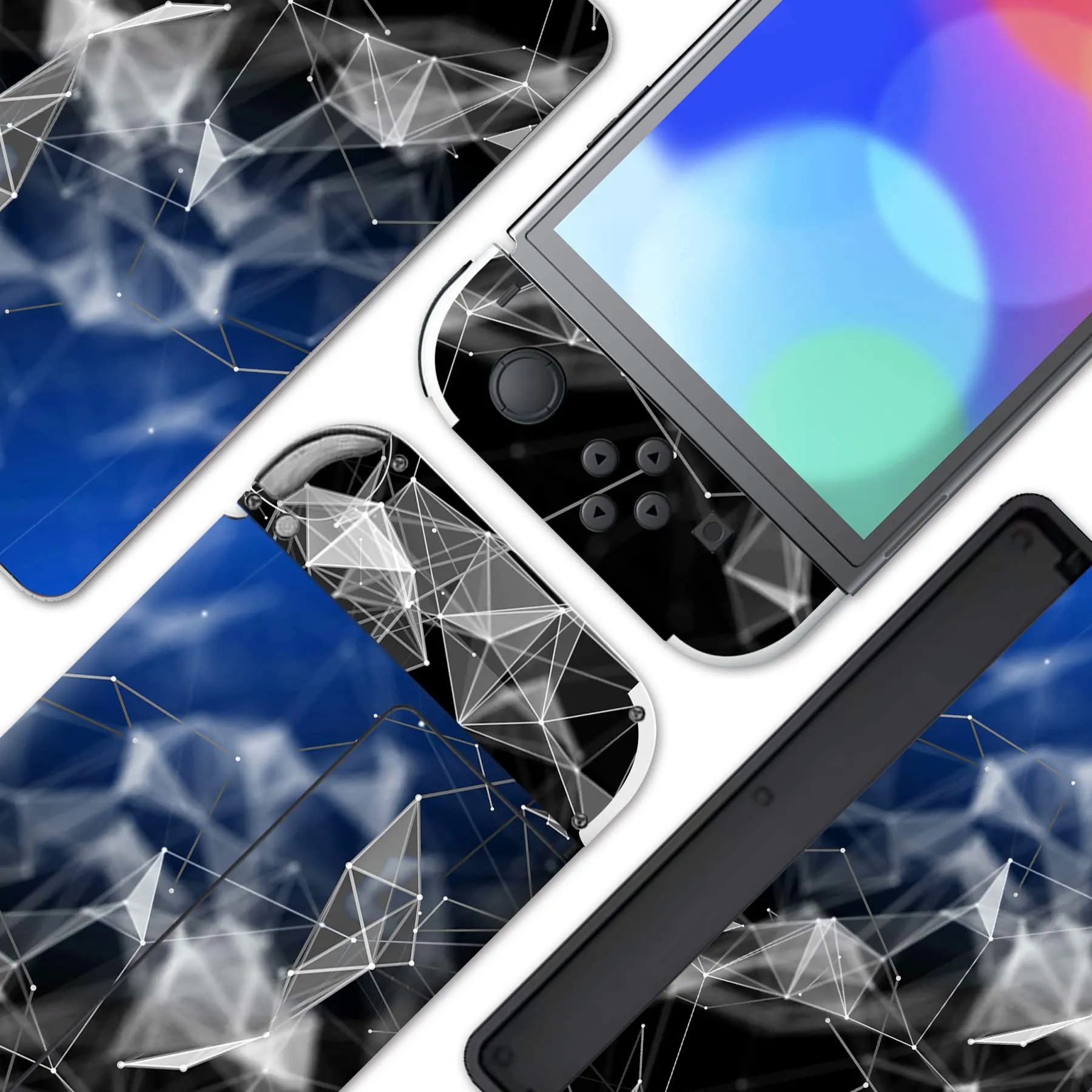 playvital Adesivo per Nintendo Switch OLED, 3D Poligono - immagine 8