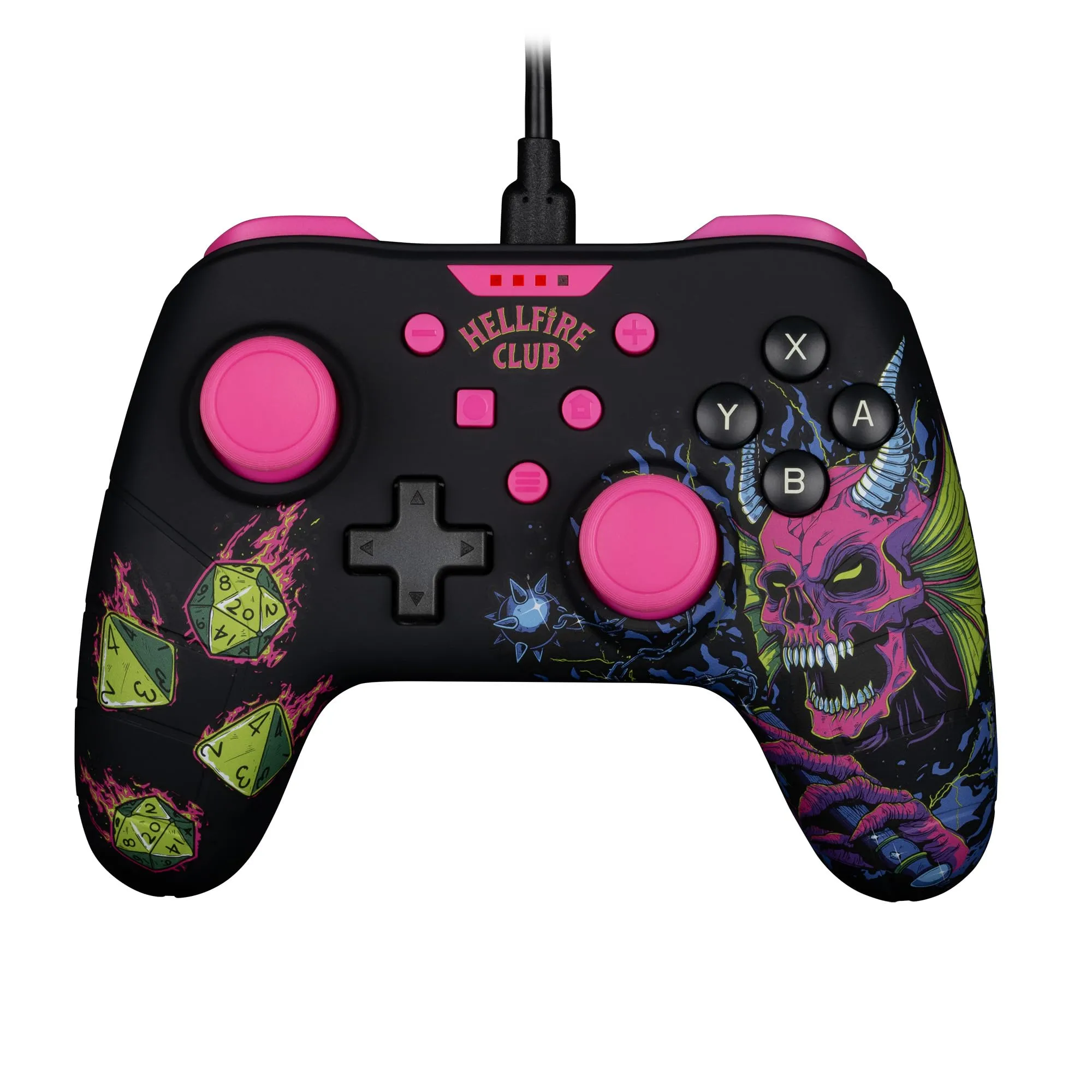 Konix Stranger Things Controller per Nintendo Switch e PC, Nero e Rosa - immagine 1