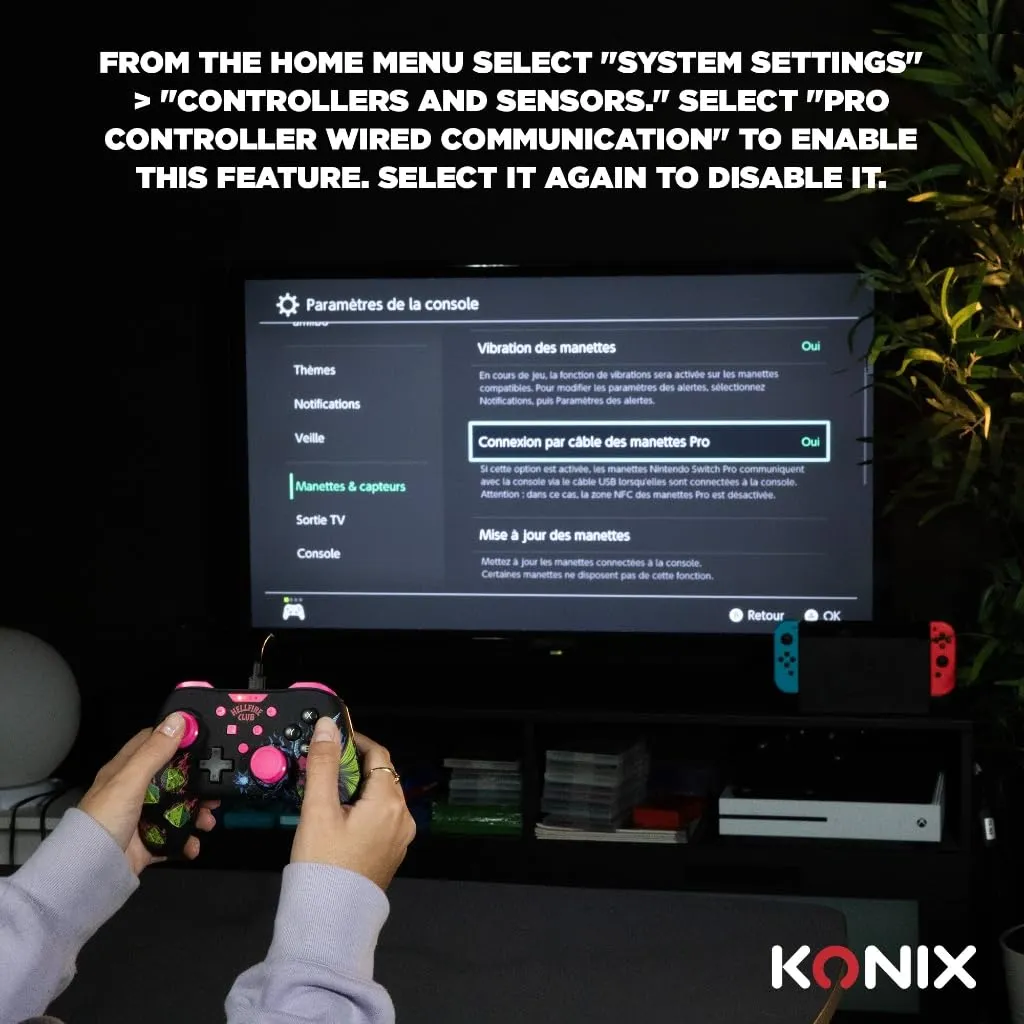 Konix Stranger Things Controller per Nintendo Switch e PC, Nero e Rosa - immagine 5