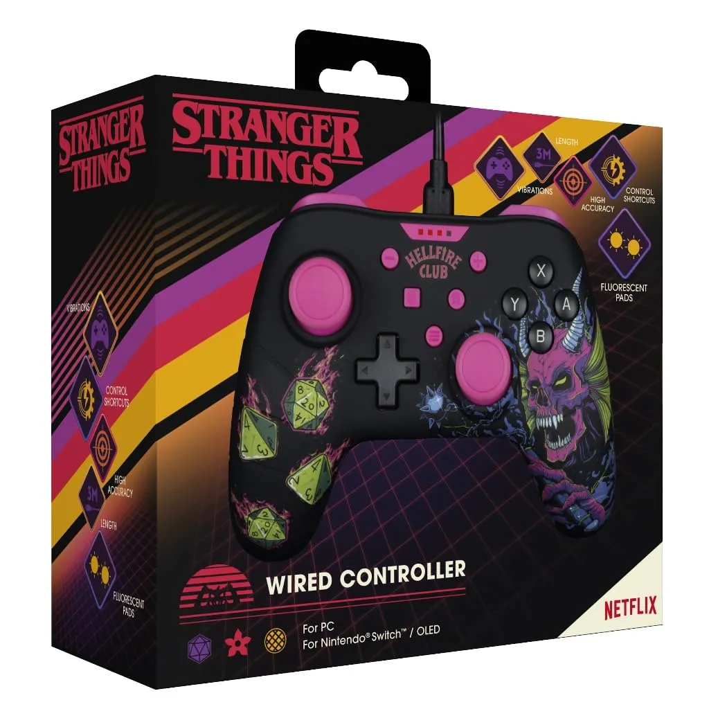 Konix Stranger Things Controller per Nintendo Switch e PC, Nero e Rosa - immagine 6