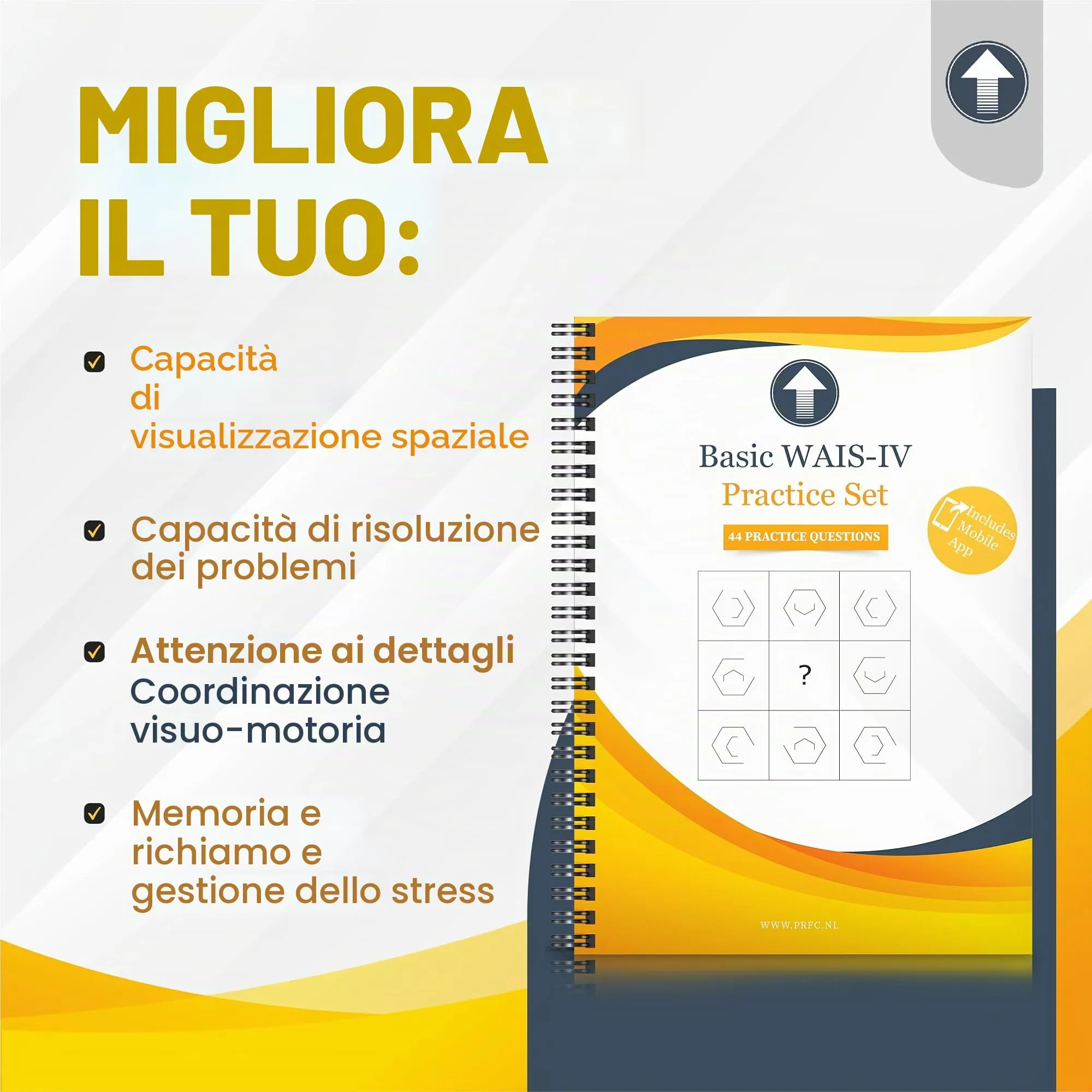 Prfc.NL Set di esercizi di valutazione cognitiva per QI non verbale e ragionamento spaziale WAIS - Kit di valutazione del disegno a blocchi clinici - immagine 4