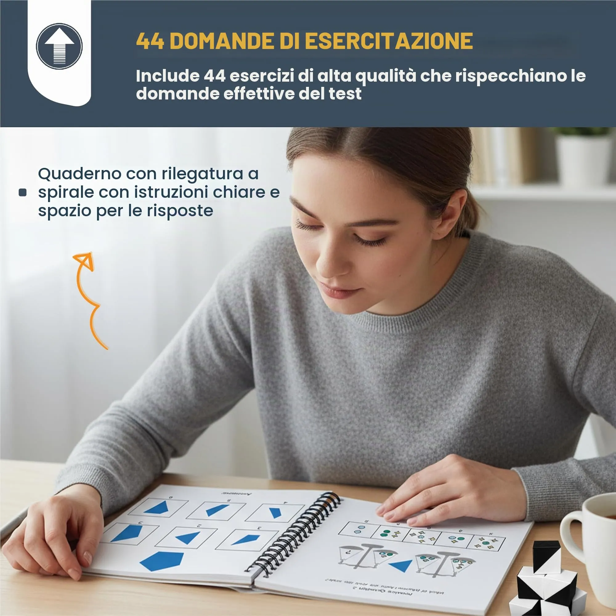 Prfc.NL Set di esercizi di valutazione cognitiva per QI non verbale e ragionamento spaziale WAIS - Kit di valutazione del disegno a blocchi clinici - immagine 6